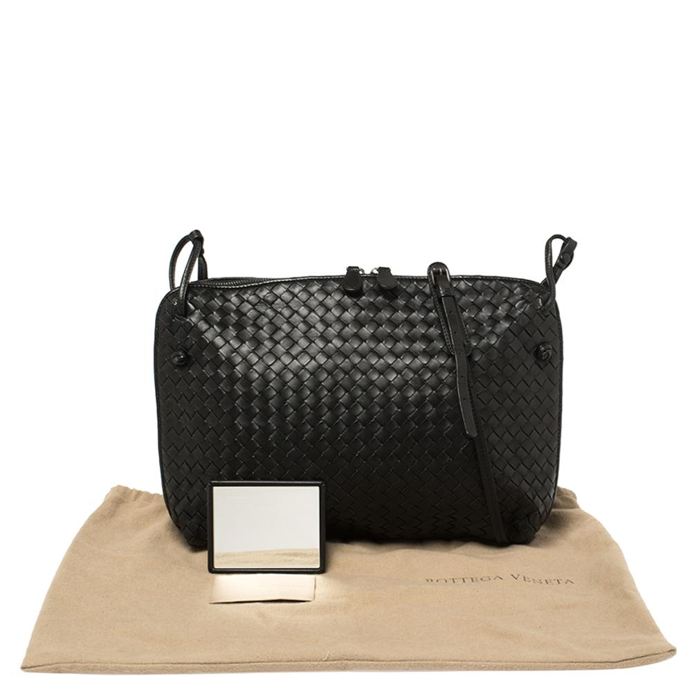 Bottega Veneta Black Intrecciato Leather Large Nodini Crossbody Bag 4