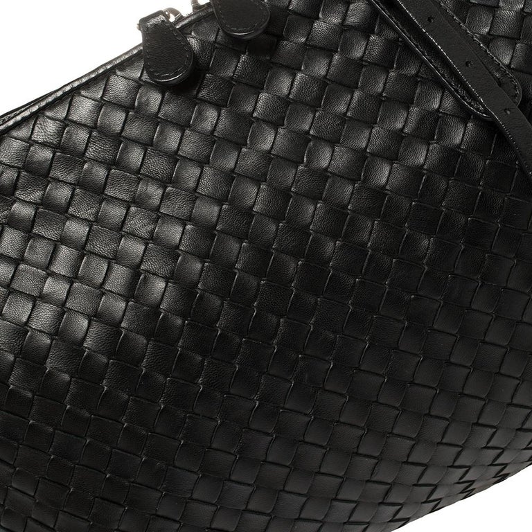 Bottega Veneta Black Intrecciato Leather Large Nodini Crossbody Bag Bottega  Veneta