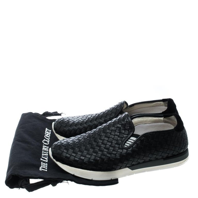 Bottega Veneta Black Intrecciato Leather Loafers Size 42 For Sale at ...