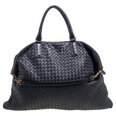 Bottega Veneta Black Intrecciato Leather Maxi Convertible Tote