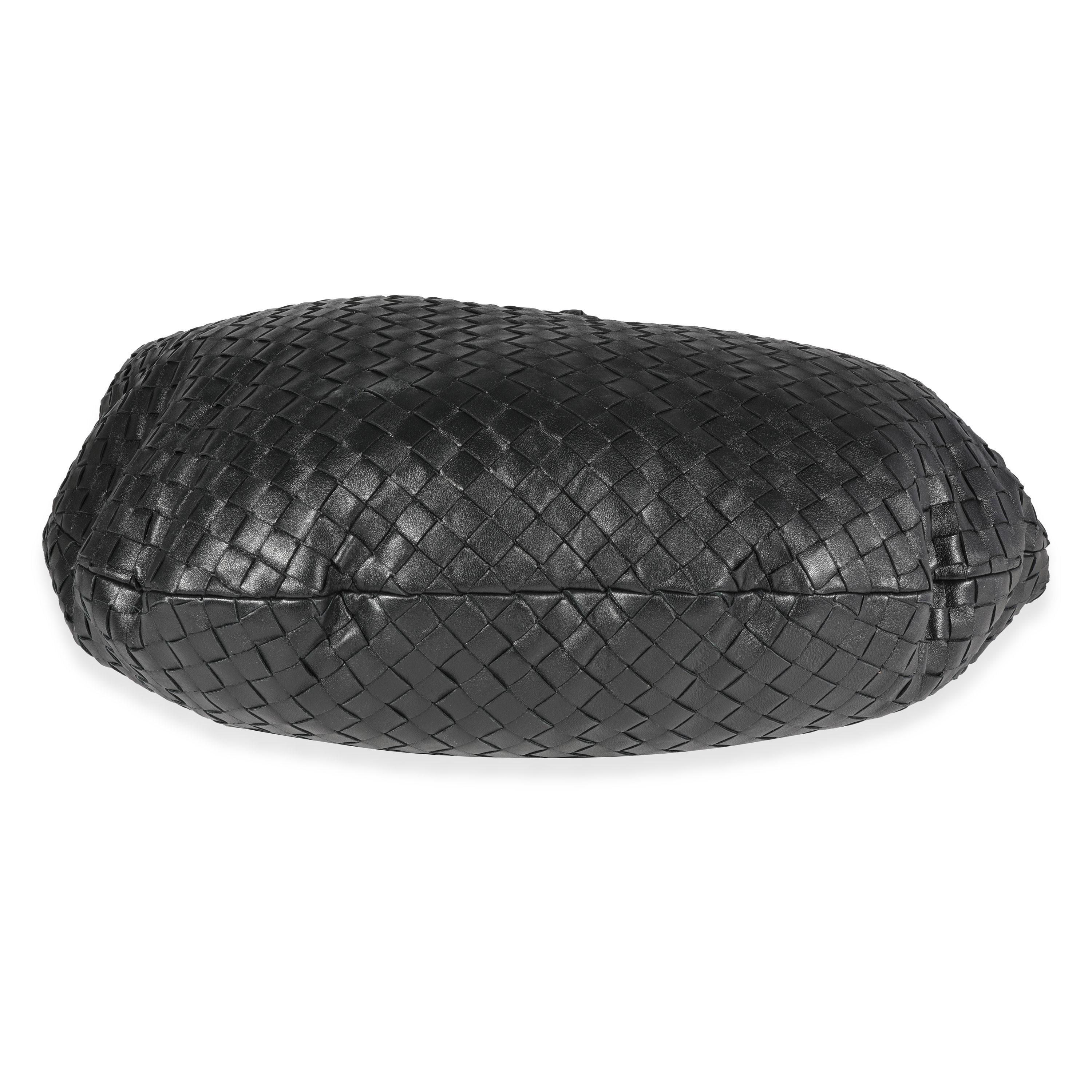 Bottega Veneta Schwarze Intrecciato Maxi-Jodie-Tasche aus Leder Damen