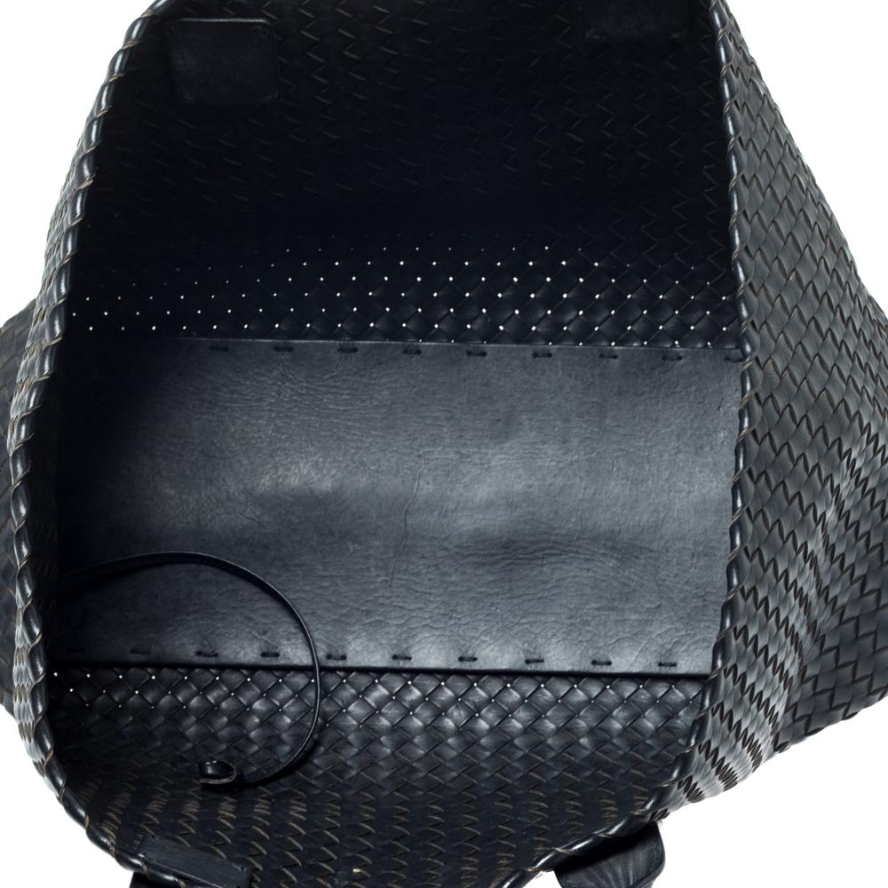 Bottega Veneta Black Intrecciato Leather Medium Cabat Tote 4