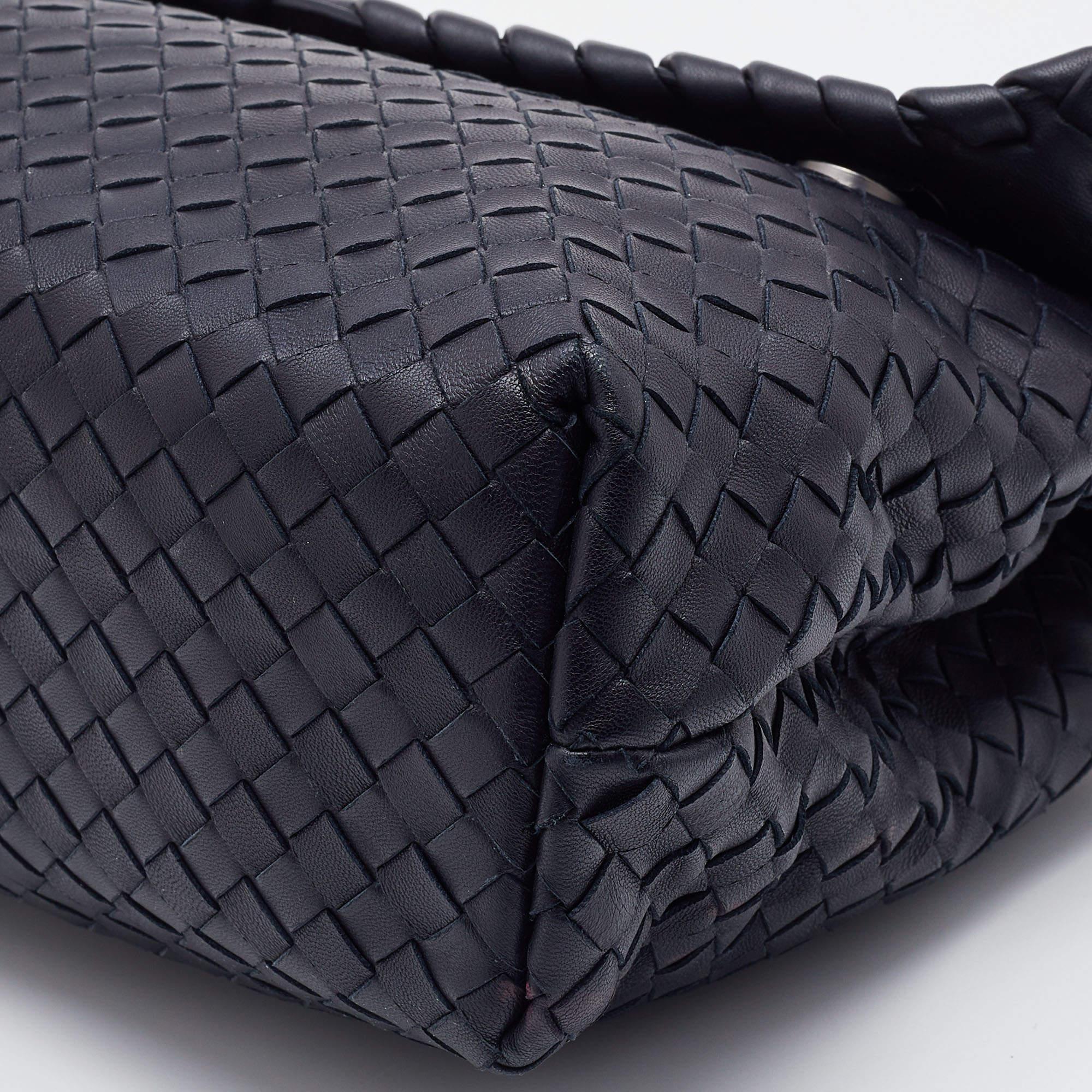 Bottega Veneta Black Intrecciato Leather Medium Olimpia Shoulder Bag 6
