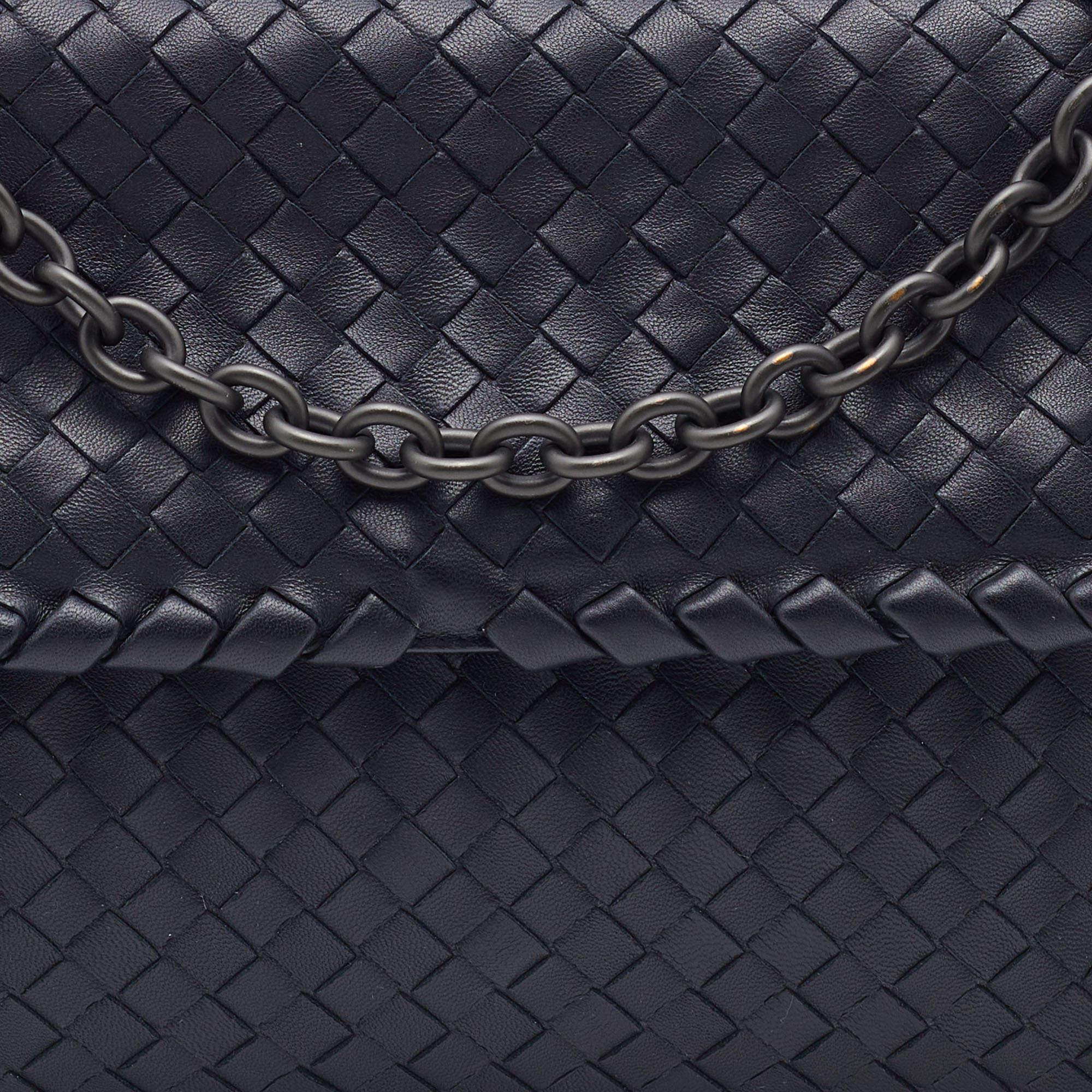 Bottega Veneta Black Intrecciato Leather Medium Olimpia Shoulder Bag 7
