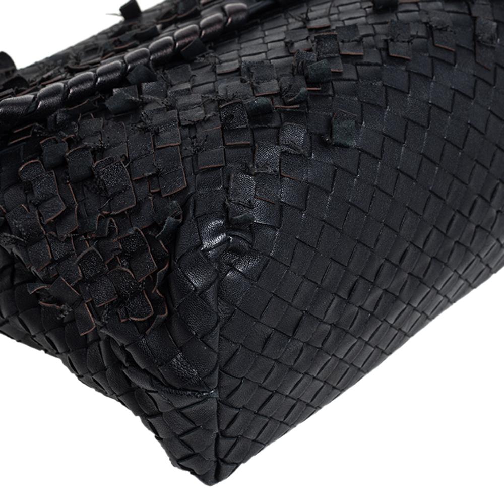 Bottega Veneta Black Intrecciato Leather Medium Olimpia Shoulder Bag 8