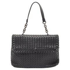 Bottega Veneta Black Intrecciato Leather Medium Olimpia Shoulder Bag