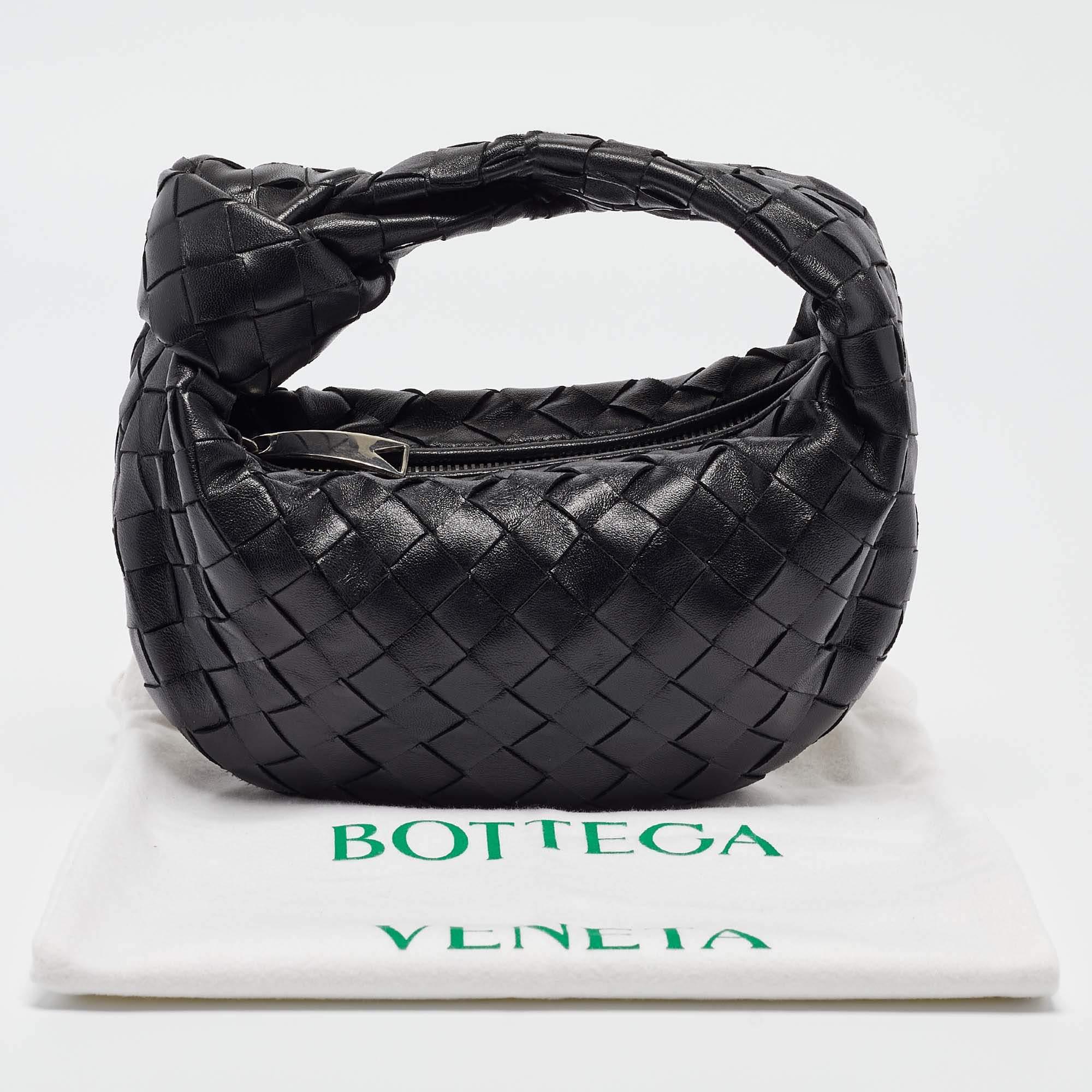 Bottega Veneta Black Intrecciato Leather Mini BV Jodie Hobo 8