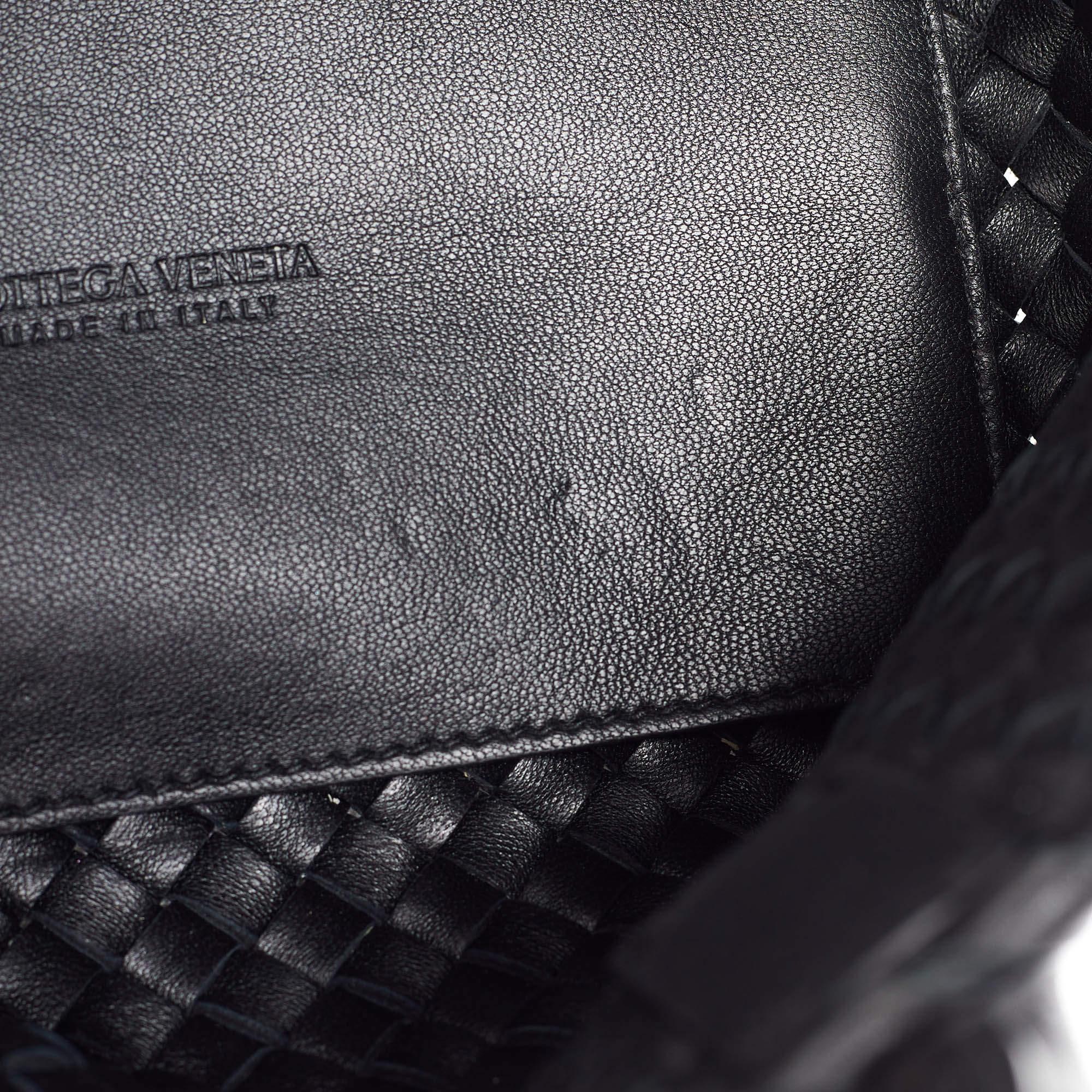 Bottega Veneta Black Intrecciato Leather Mini Cabat Tote 2