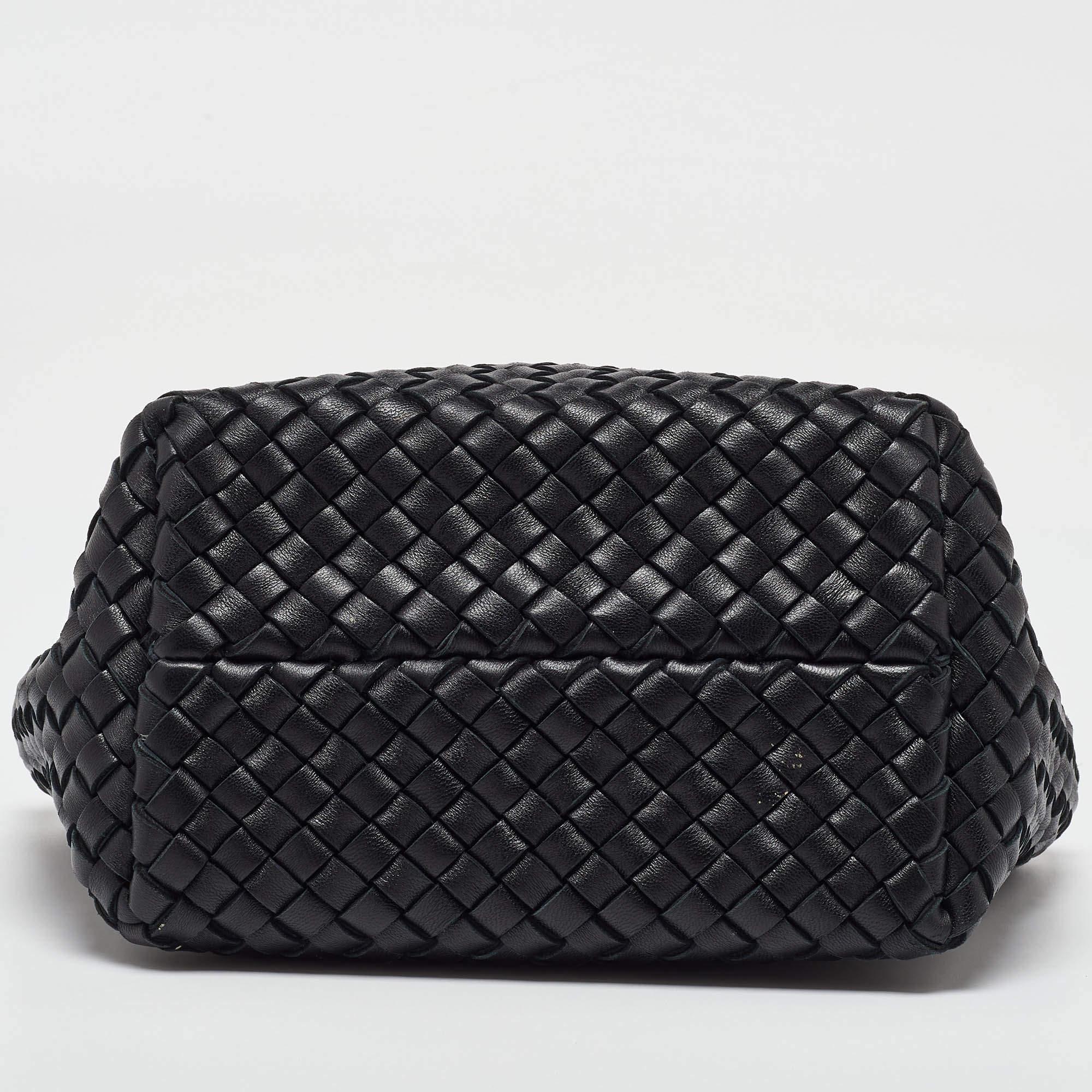 Bottega Veneta Black Intrecciato Leather Mini Cabat Tote 3