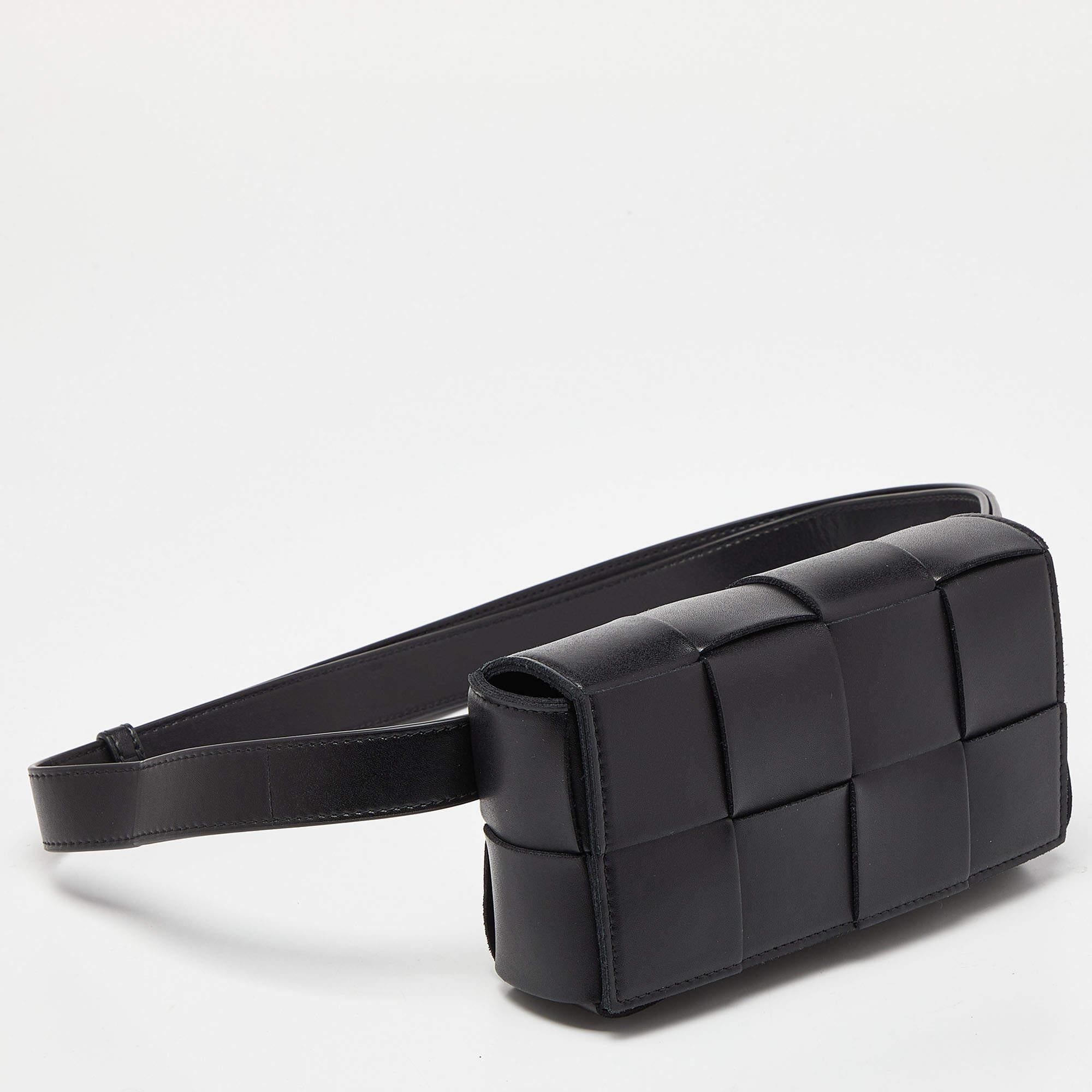 Bottega Veneta Black Intrecciato Leather Mini Cassette Belt Bag 3