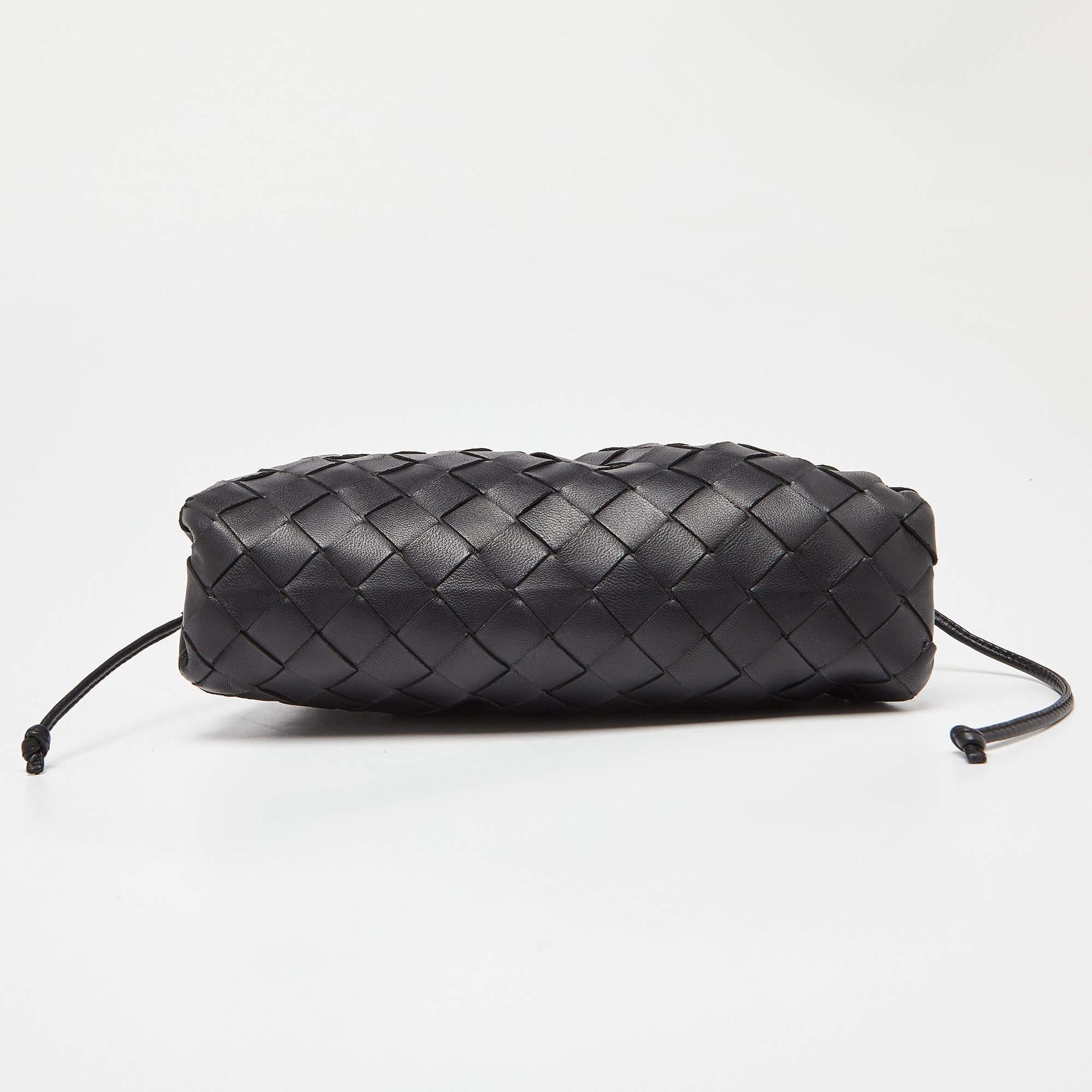 Bottega Veneta Black Intrecciato Leather Mini The Pouch Bag 6