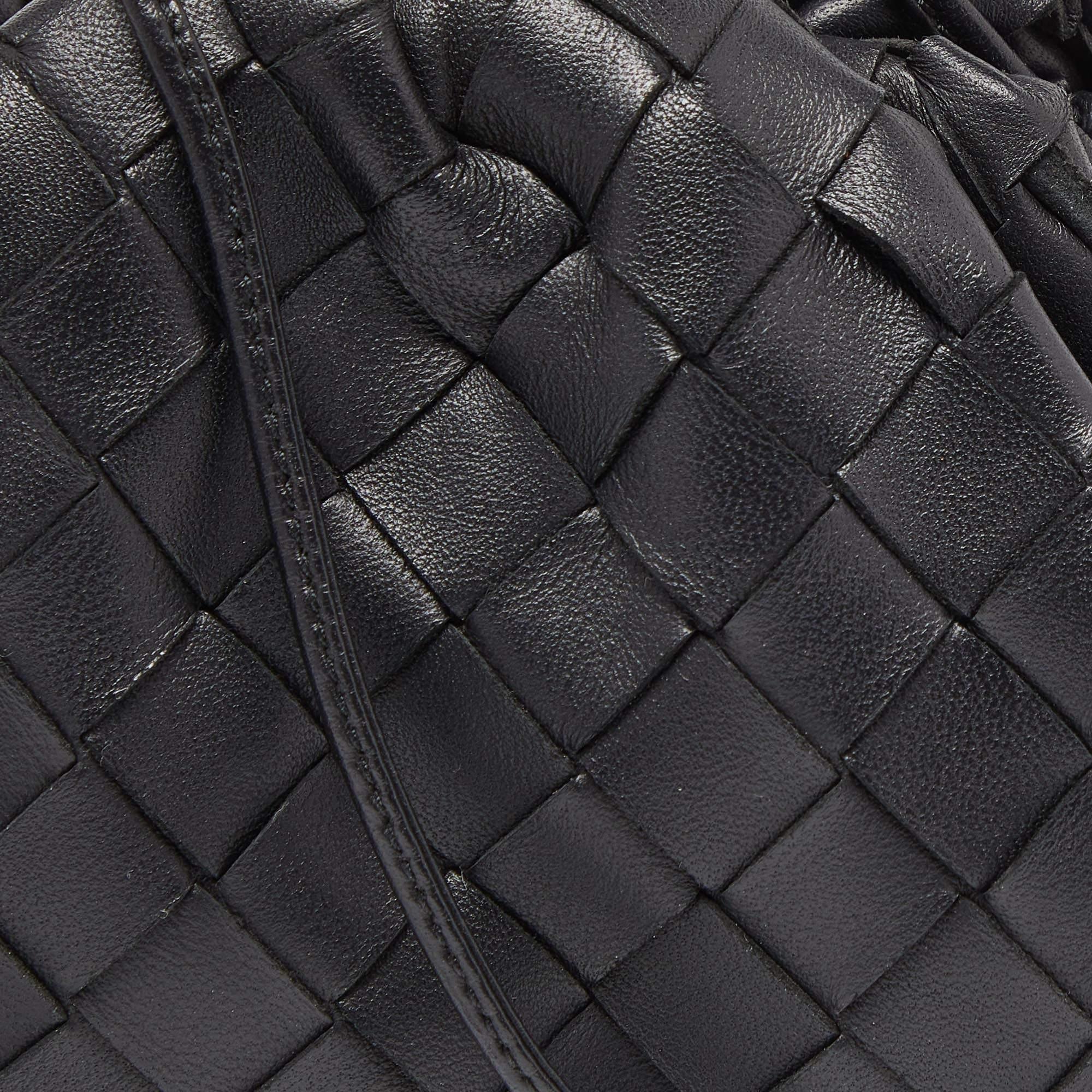 Bottega Veneta Black Intrecciato Leather Mini The Pouch Bag 1