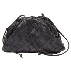 Bottega Veneta Black Intrecciato Leather Mini The Pouch Bag