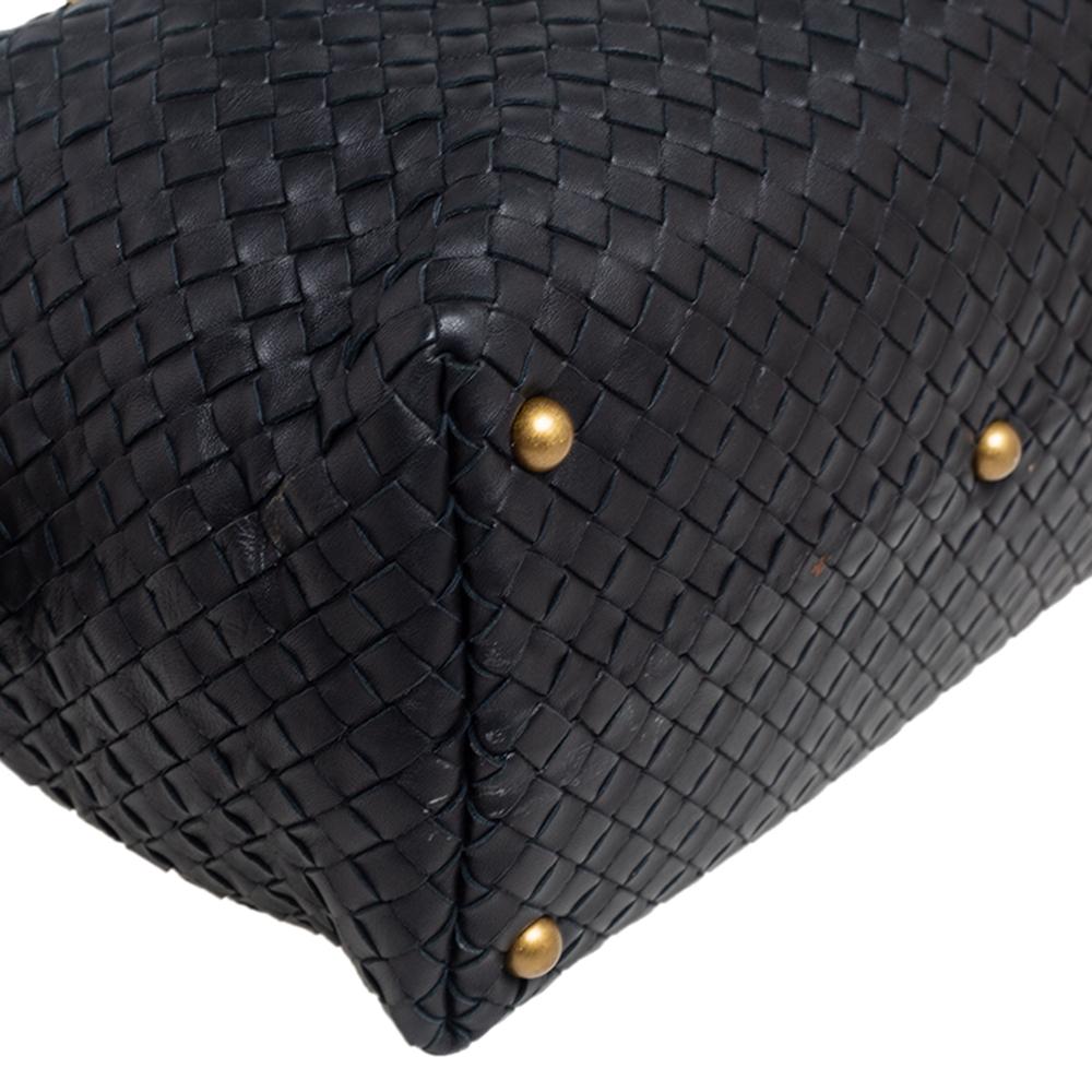 Bottega Veneta Black Intrecciato Leather Montaigne Satchel 6