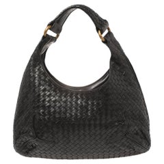 Bottega Veneta Black Intrecciato Leather New Ball Hobo