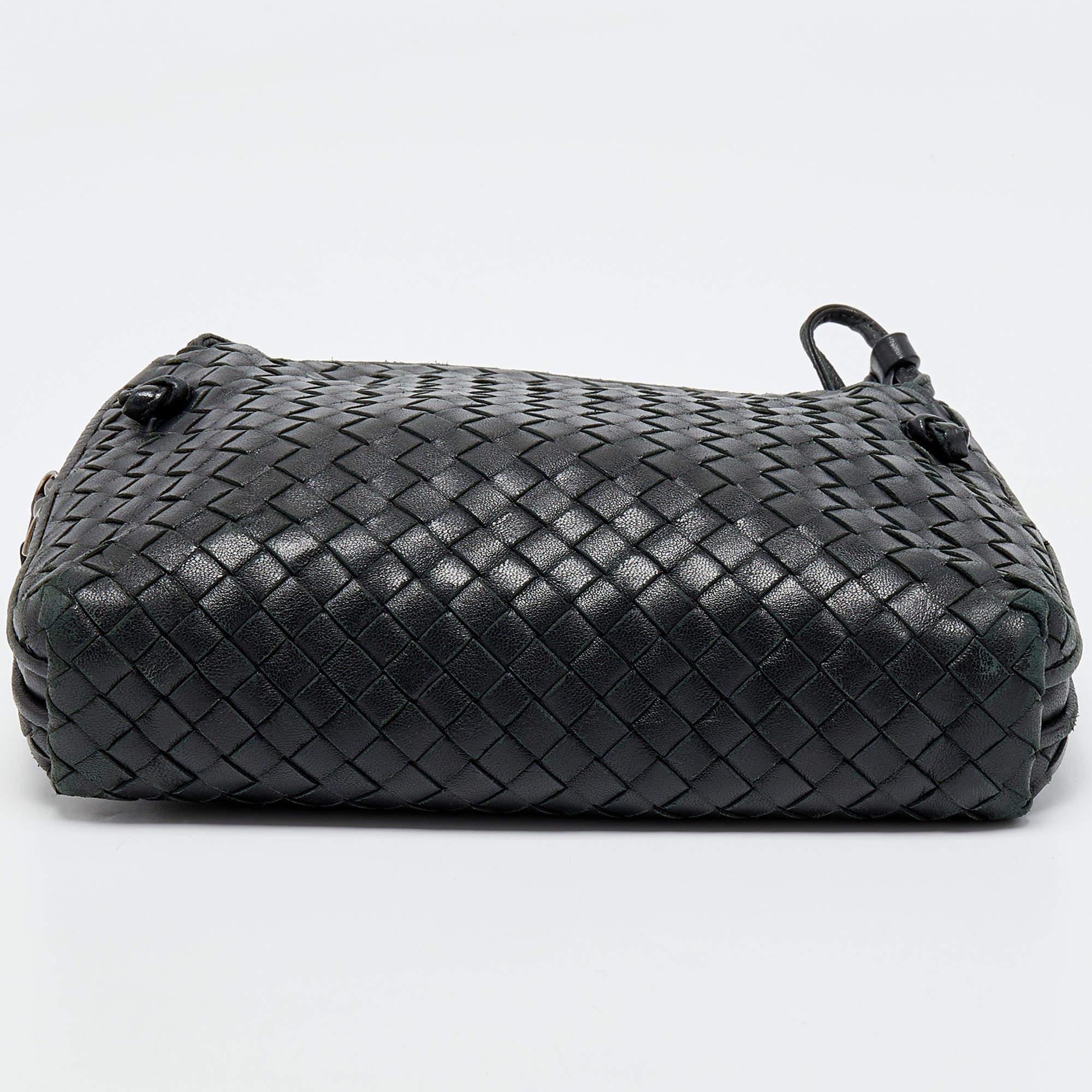 Bottega Veneta Black Intrecciato Leather Nodini Crossbody Bag 1