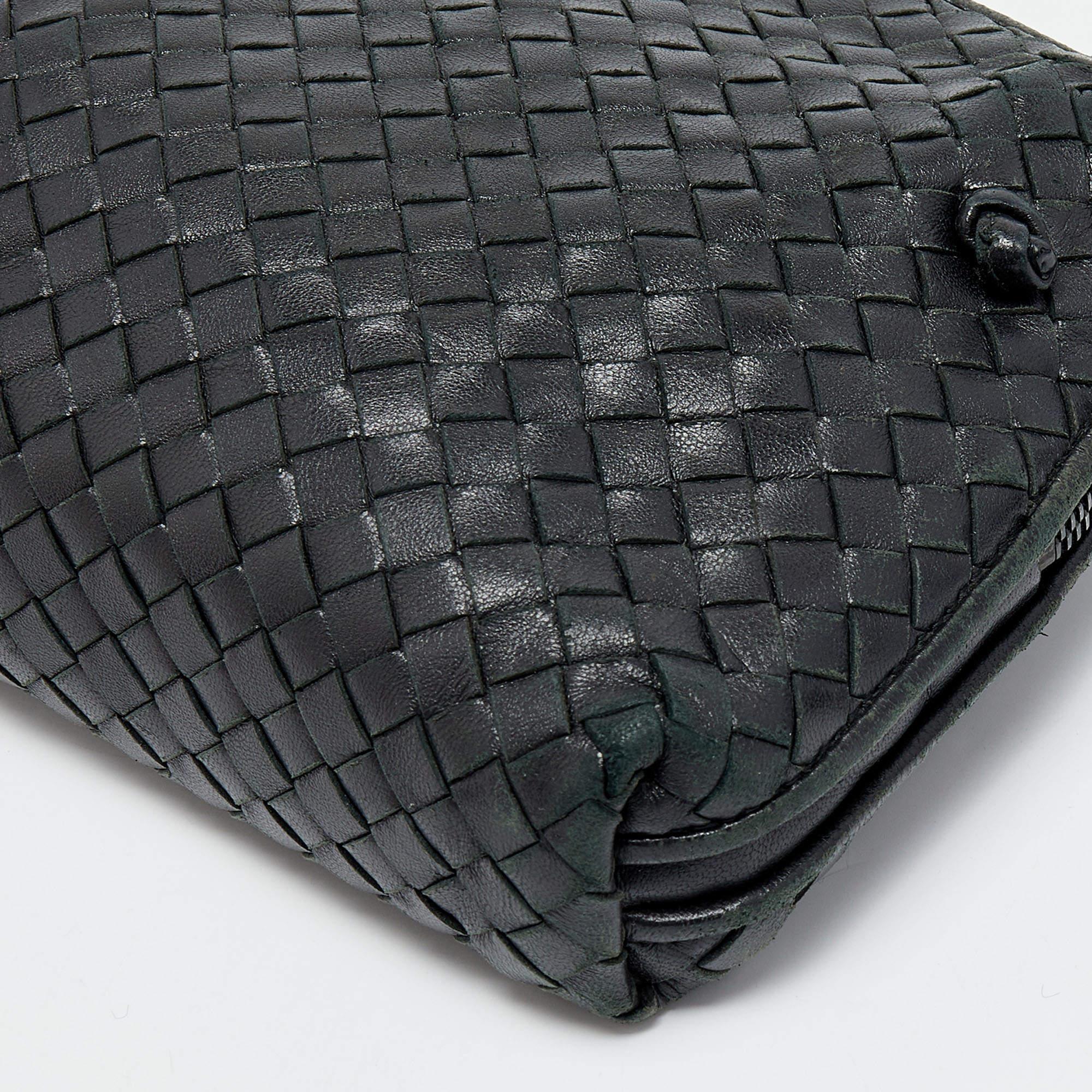 Bottega Veneta Black Intrecciato Leather Nodini Crossbody Bag 2