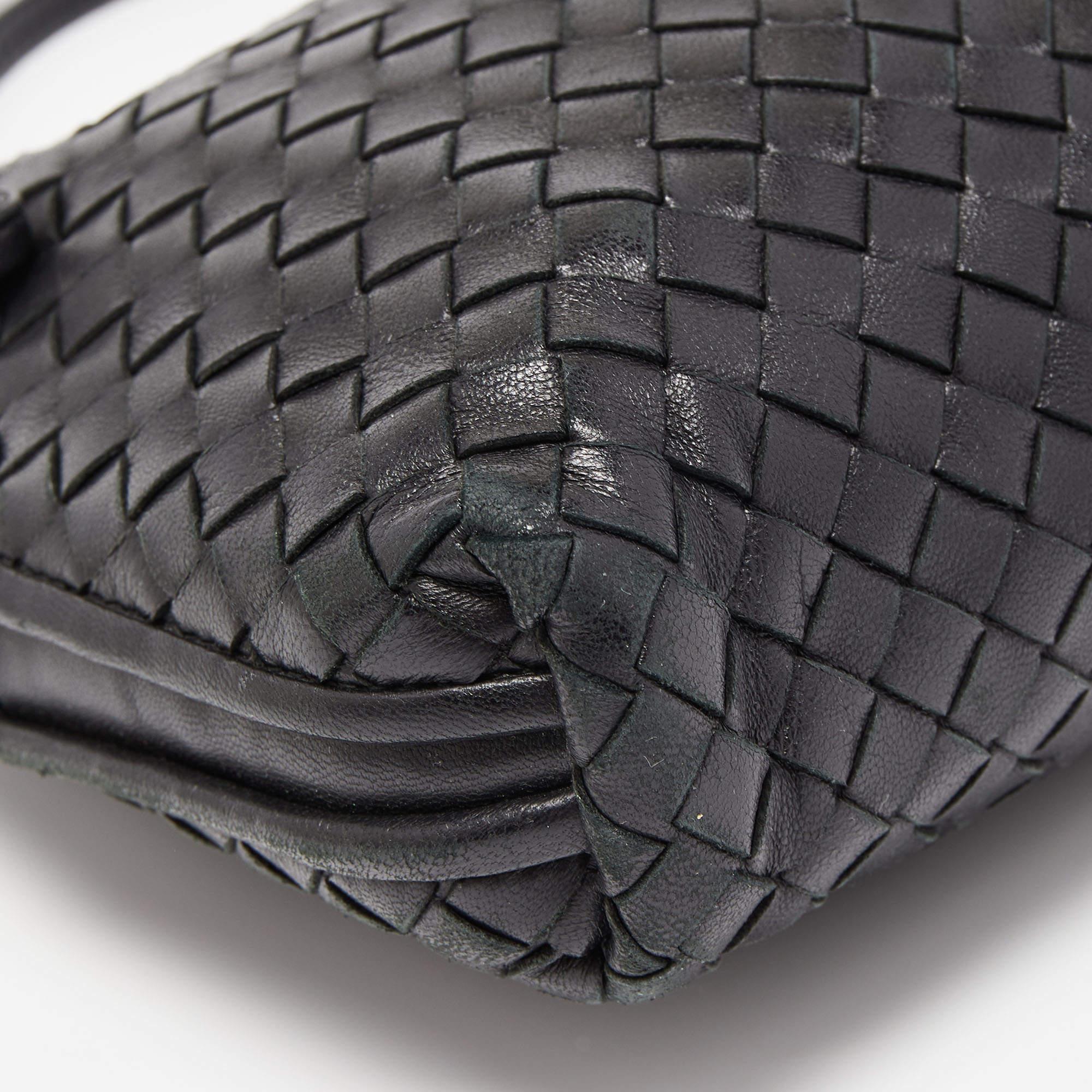 Bottega Veneta Black Intrecciato Leather Nodini Crossbody Bag 4