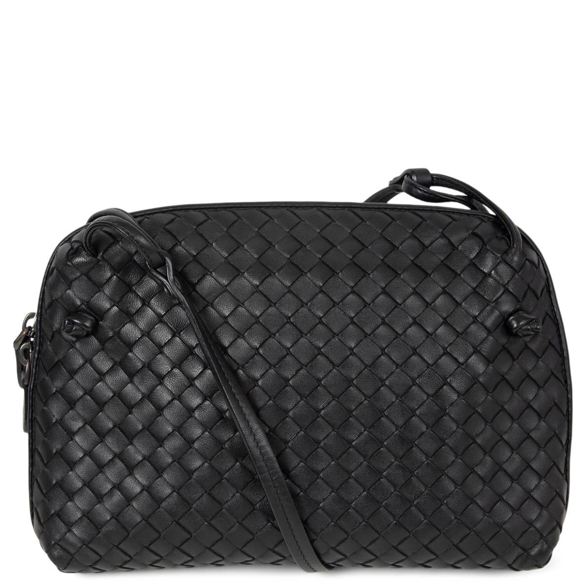 BOTTEGA VENETA black Intrecciato leather NODINI SMALL Crossbody Bag