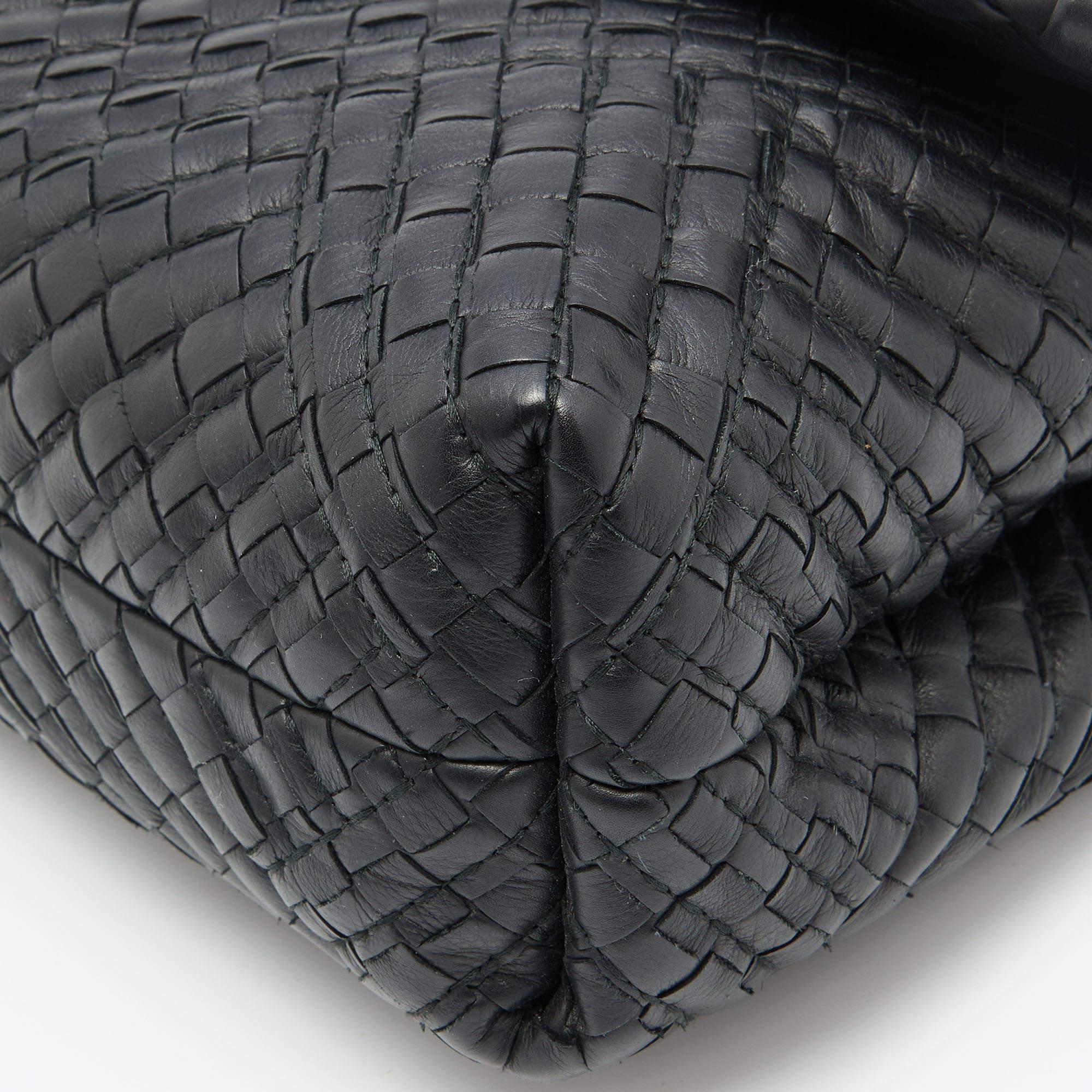 Bottega Veneta Black Intrecciato Leather Olimpia Flap Shoulder Bag 2