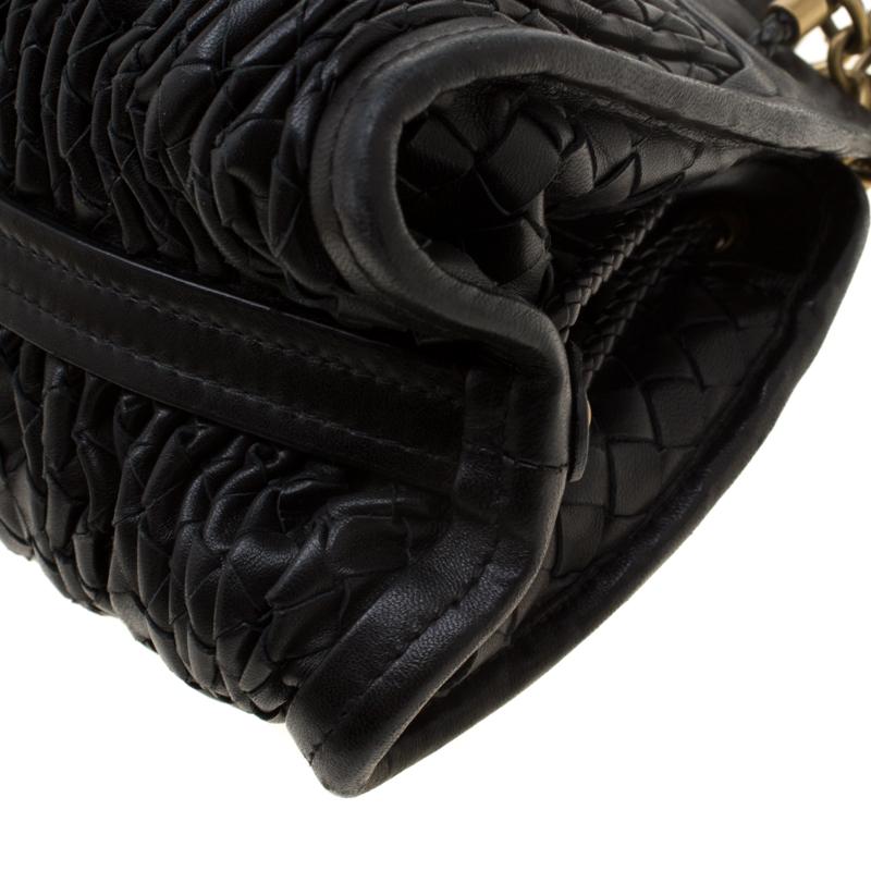 Bottega Veneta Black Intrecciato Leather Satchel 7
