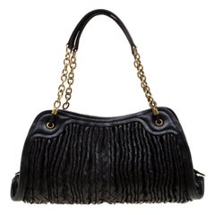 Bottega Veneta Black Intrecciato Leather Satchel