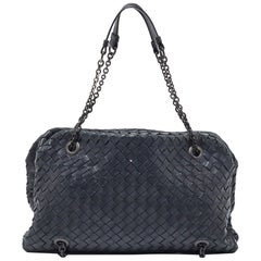 Bottega Veneta Black Intrecciato Leather Shoulder Bag