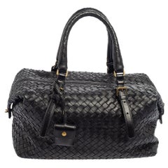 Bottega Veneta Black Intrecciato Leather Small Convertible Tote