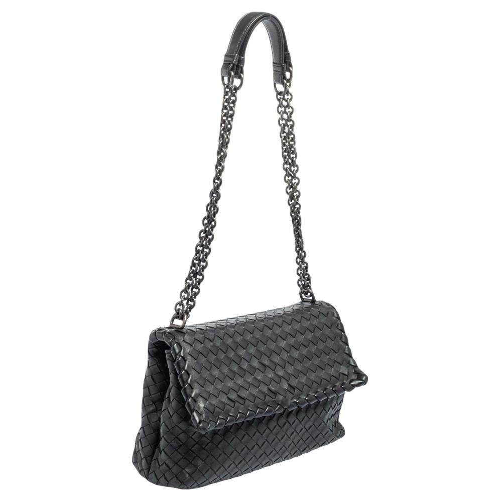 Bottega Veneta Black Intrecciato Leather Small Olimpia Shoulder Bag 11