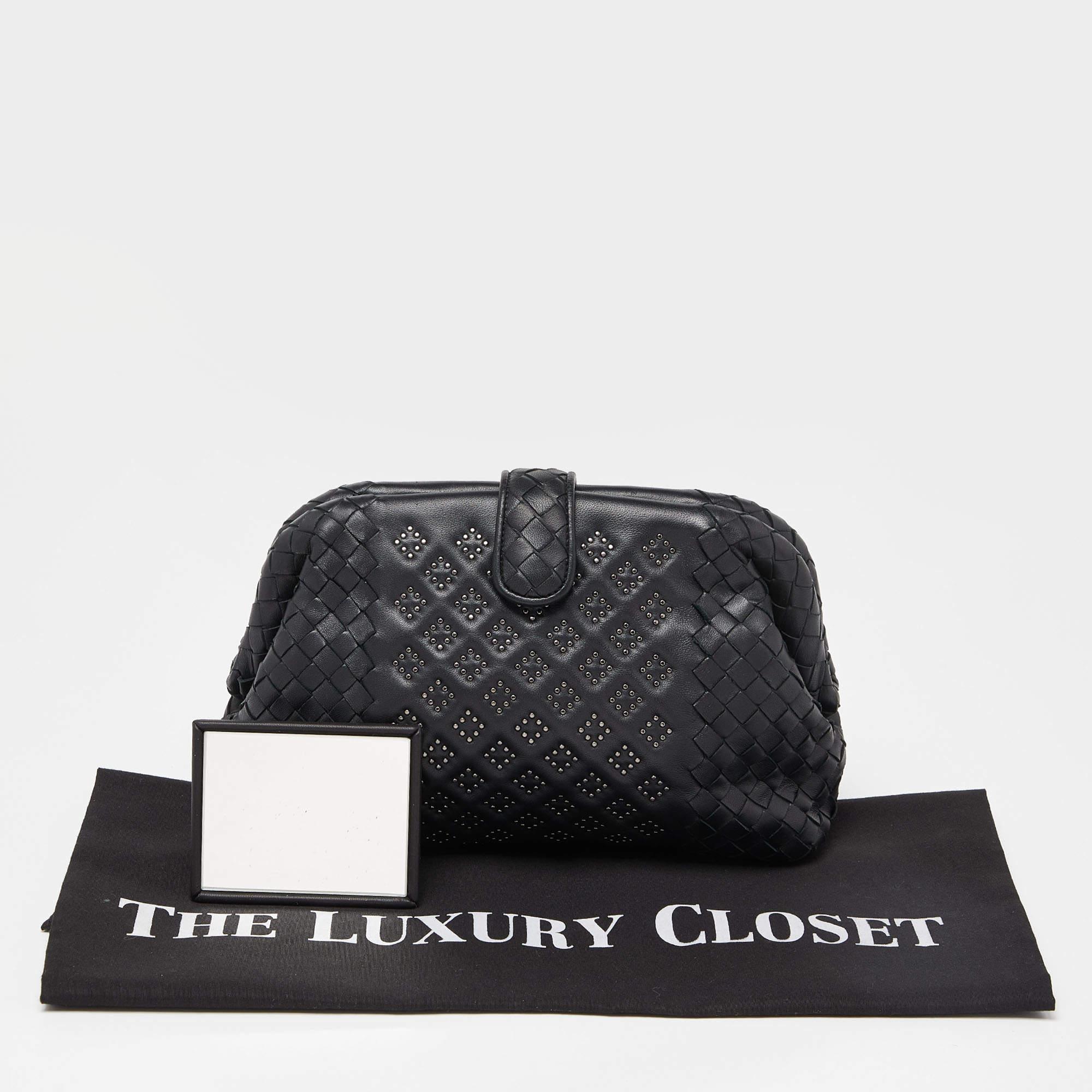 Bottega Veneta Black Intrecciato Leather The Lauren 1980 Clutch 7