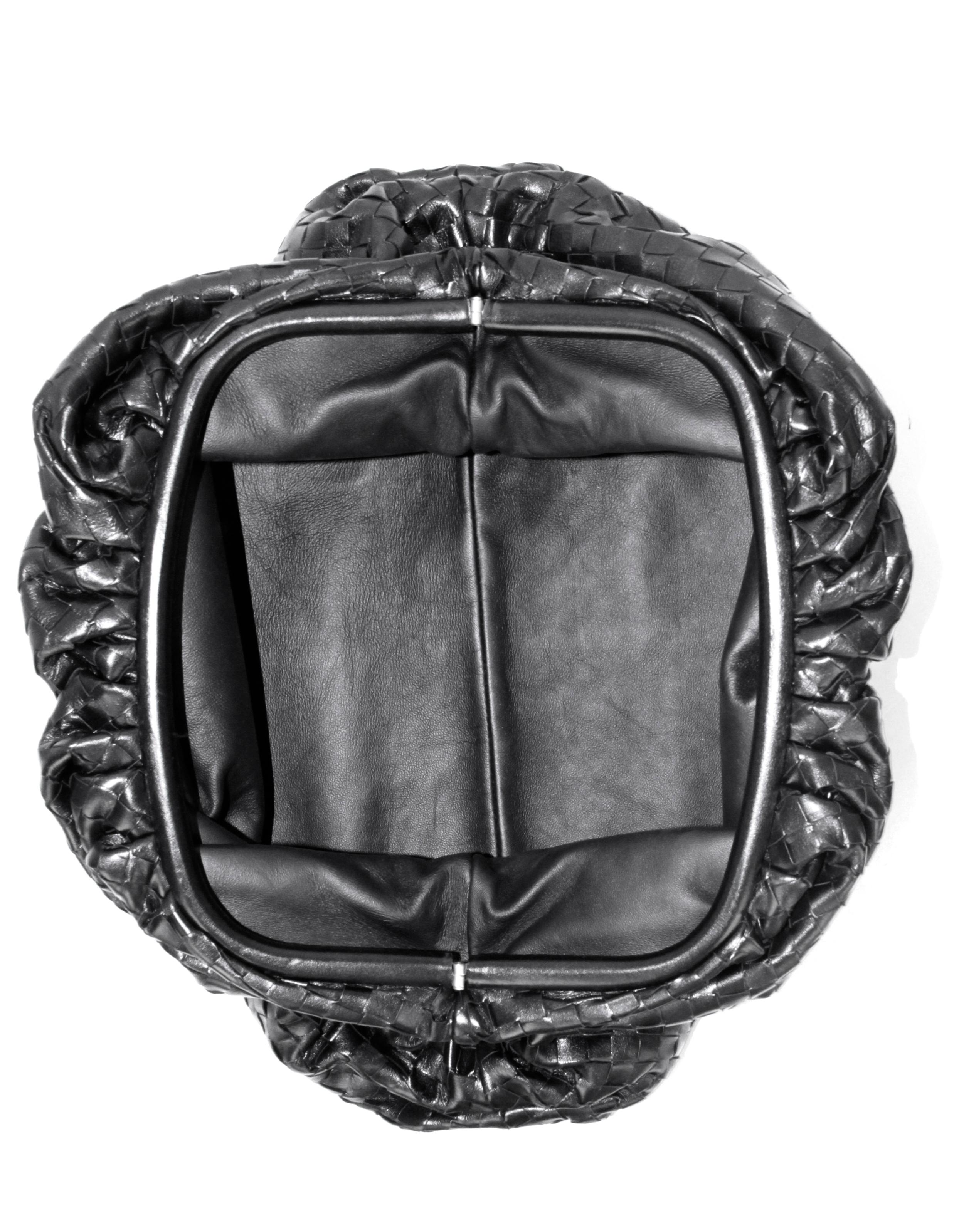 Bottega Veneta Black Intrecciato Leather The Pouch Clutch Bag rt. $3, 800 1