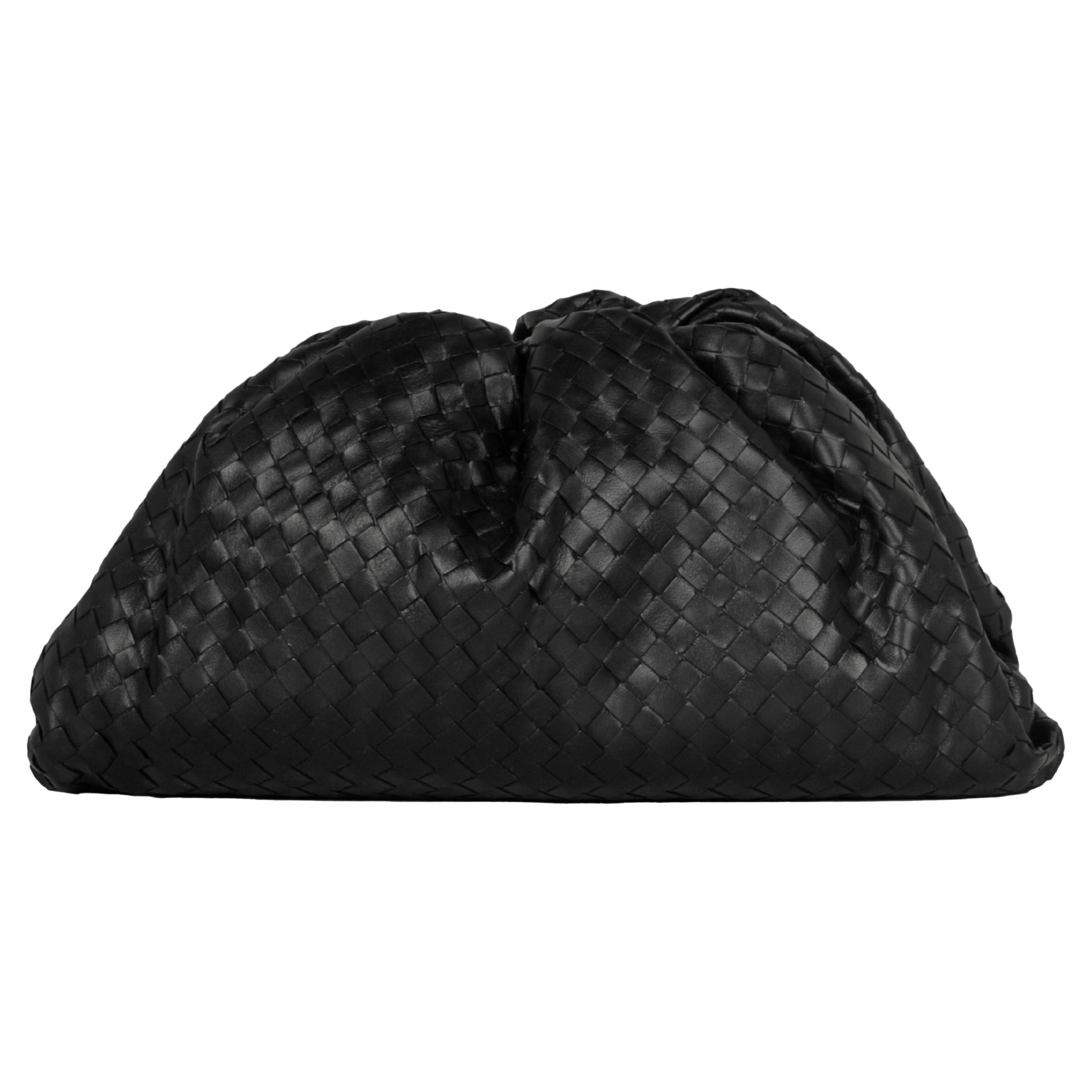 Bottega Veneta Black Intrecciato Leather The Pouch Clutch Bag rt. $3, 800