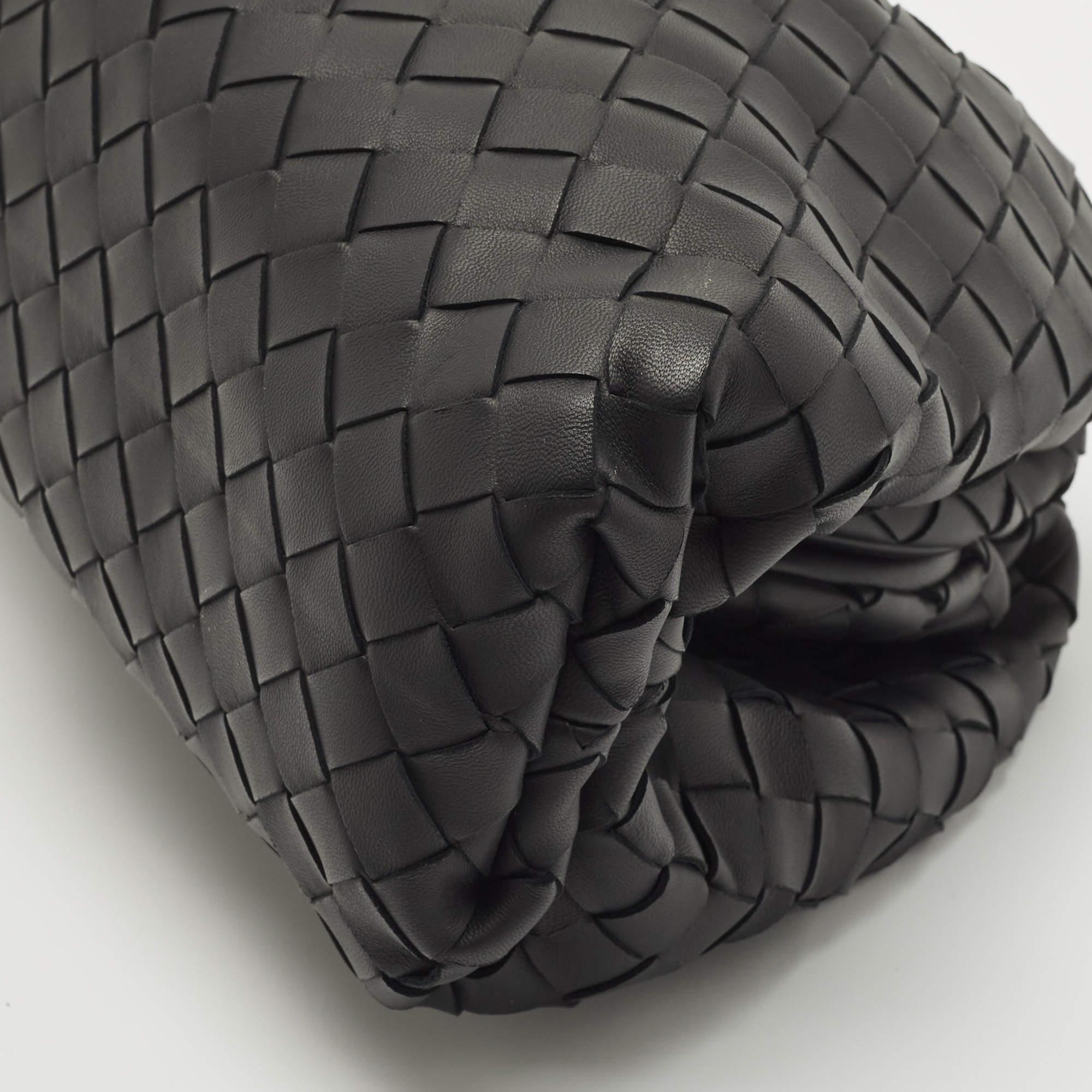 Bottega Veneta Black Intrecciato Leather The Pouch Clutch 1