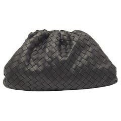 Bottega Veneta Black Intrecciato Leather The Pouch Clutch