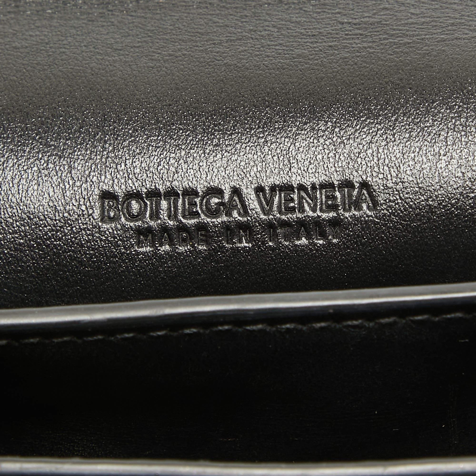 Bottega Veneta Black Intrecciato Leather Trio Shoulder Bag For Sale 7