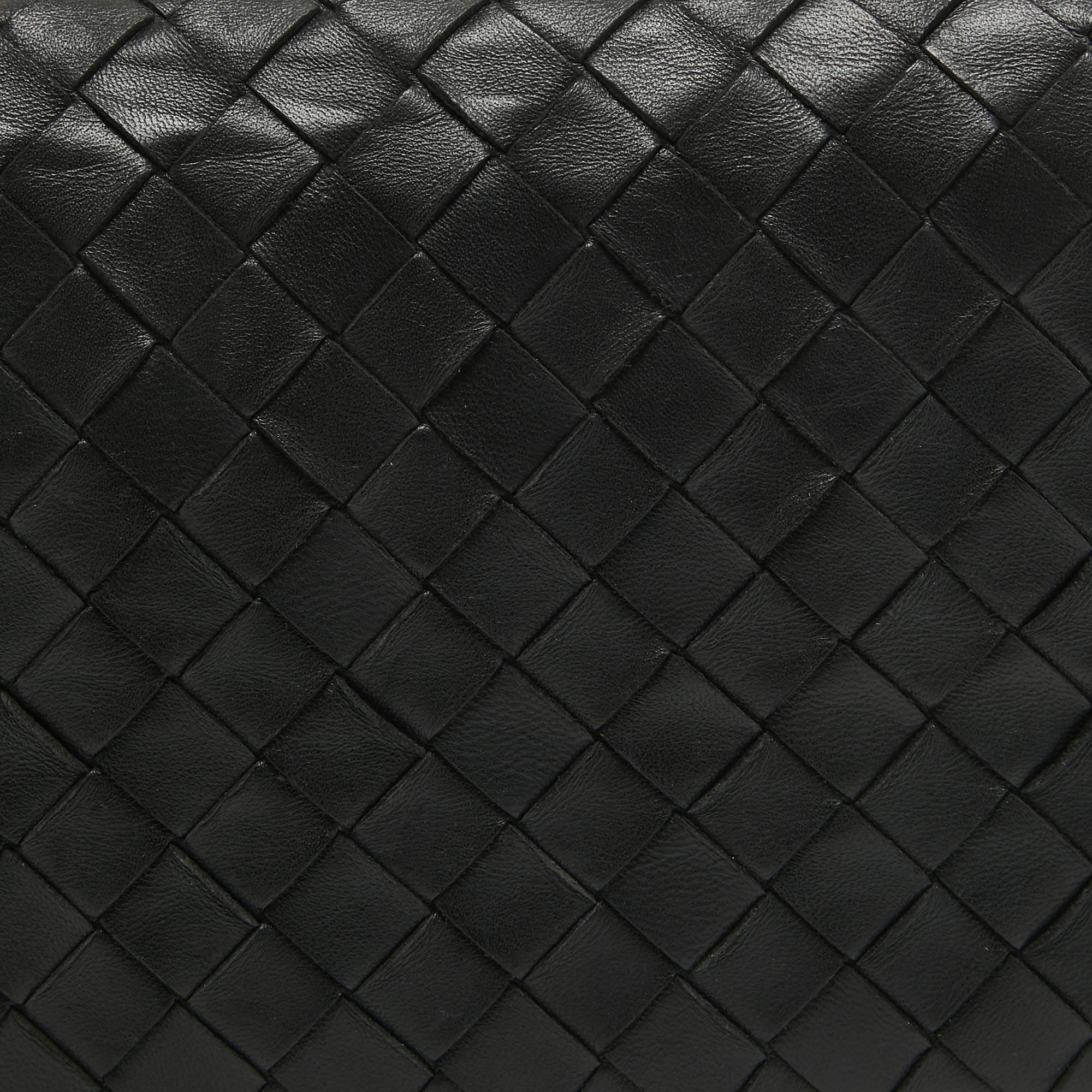 Bottega Veneta Black Intrecciato Leather Trio Shoulder Bag 11
