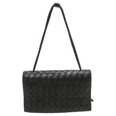 Bottega Veneta Black Intrecciato Leather Trio Shoulder Bag