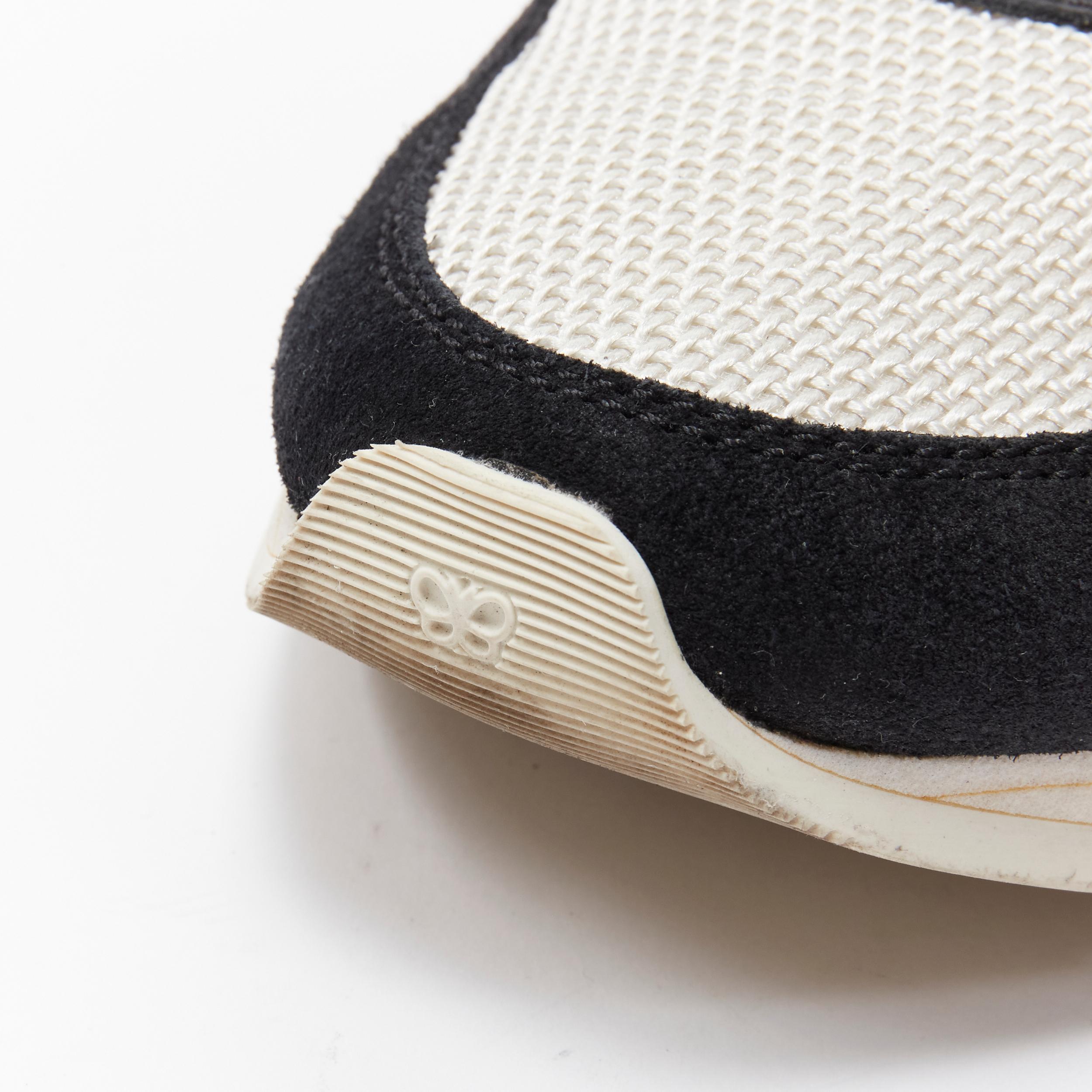 BOTTEGA VENETA black Intrecciato leather white  yellow sole runner sneaker EU41 1