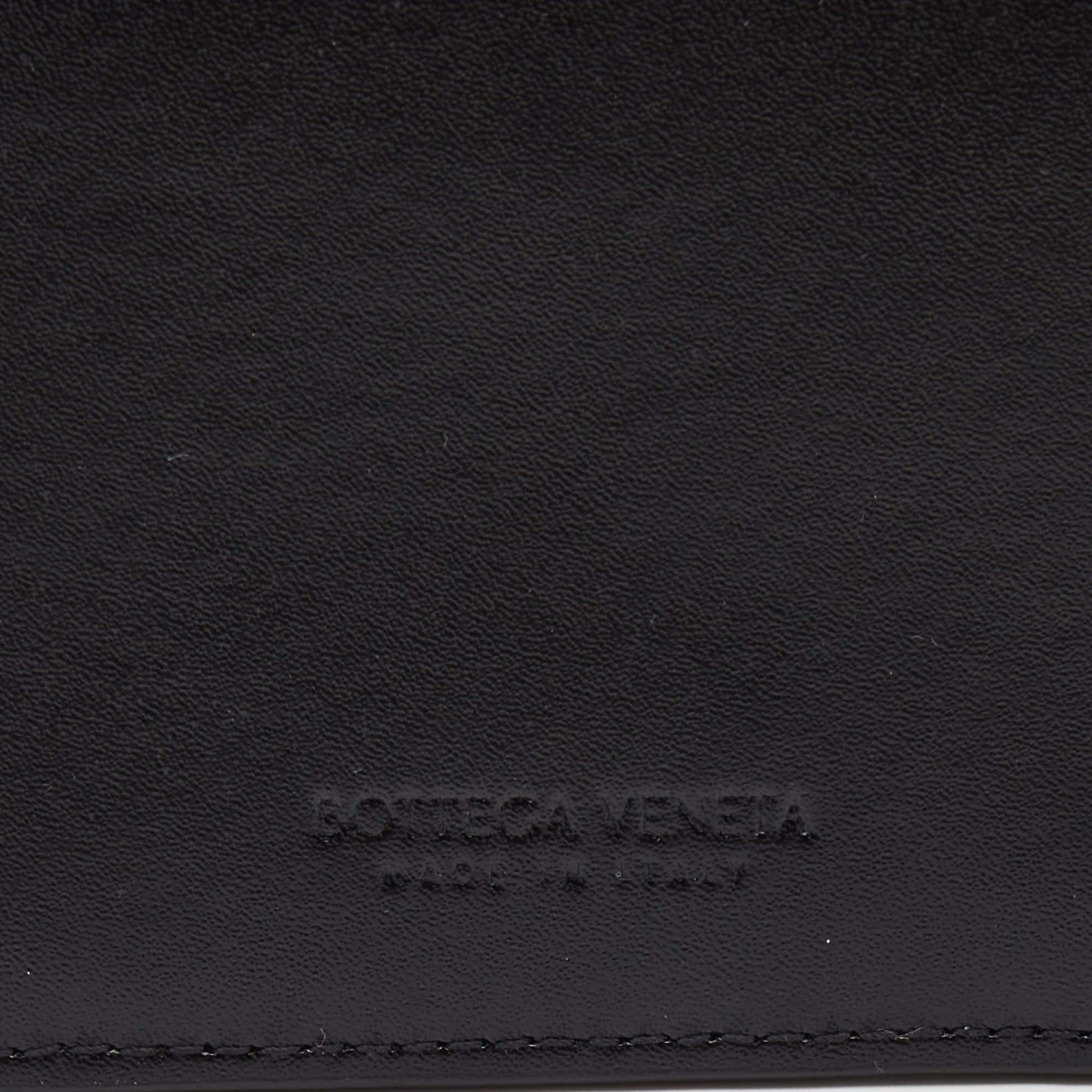 Bottega Veneta Black Intrecciato Leather Zip Card Holder 2