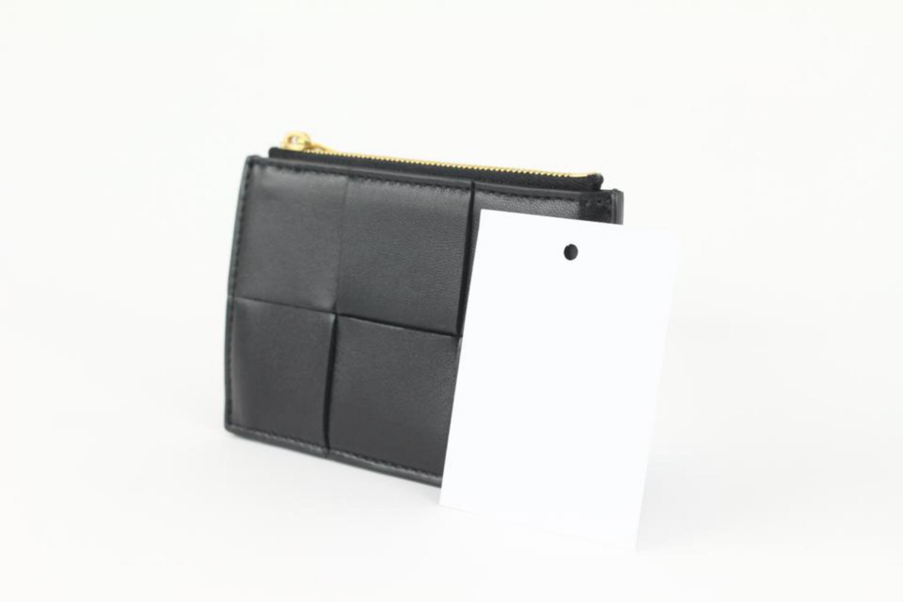 Bottega Veneta Black Intrecciato Leather Zipped Card Holder 1123bv34 For Sale 5