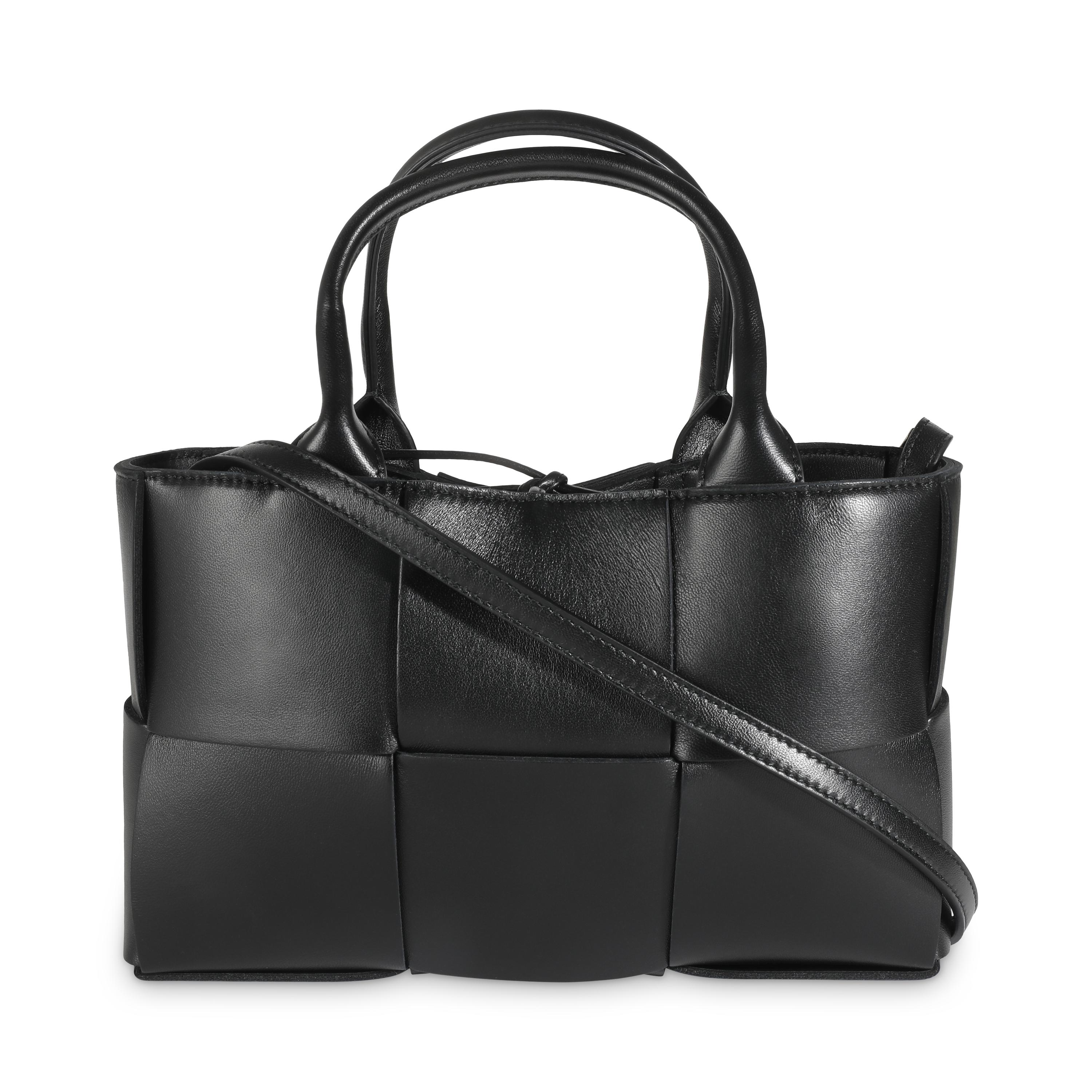 Listing Title: Bottega Veneta Black Intrecciato Nappa Mini Arco Tote
SKU: 142210
MSRP: 3300.00 USD
Condition: Pre-owned 
Handbag Condition: Excellent
Condition Comments: Item is in excellent condition and displays light signs of wear.   Minor