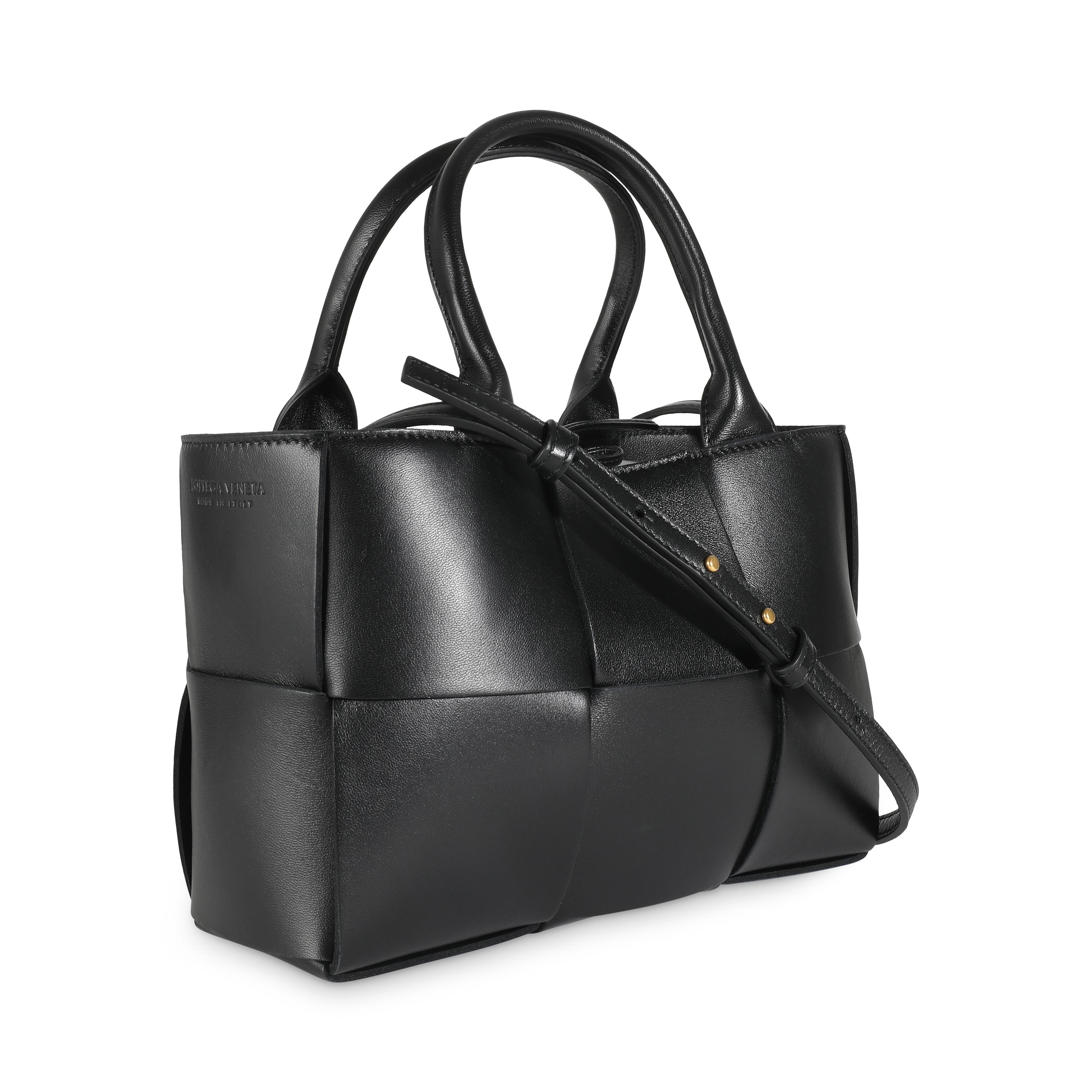 Bottega Veneta Black Intrecciato Nappa Mini Arco Tote In Excellent Condition For Sale In New York, NY