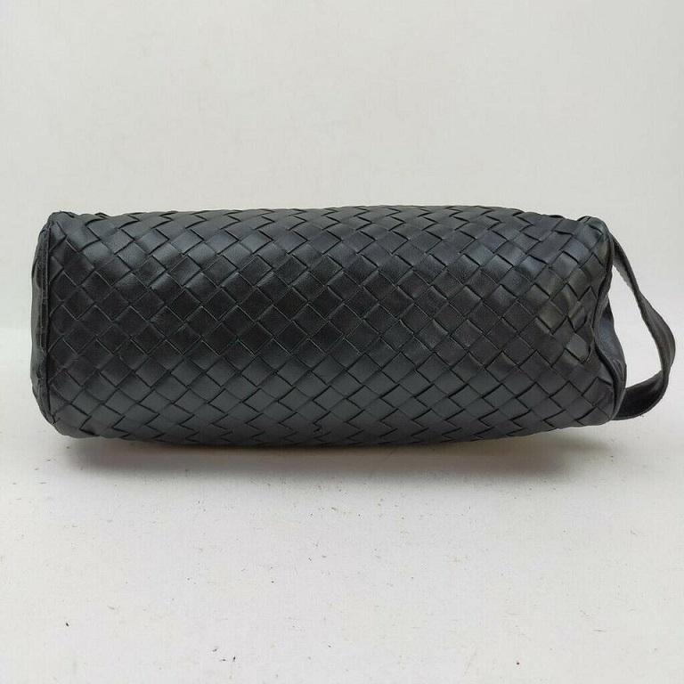 Bottega Black Intrecciato Toiletry Bag Cosmetic Pouch 863253 at
