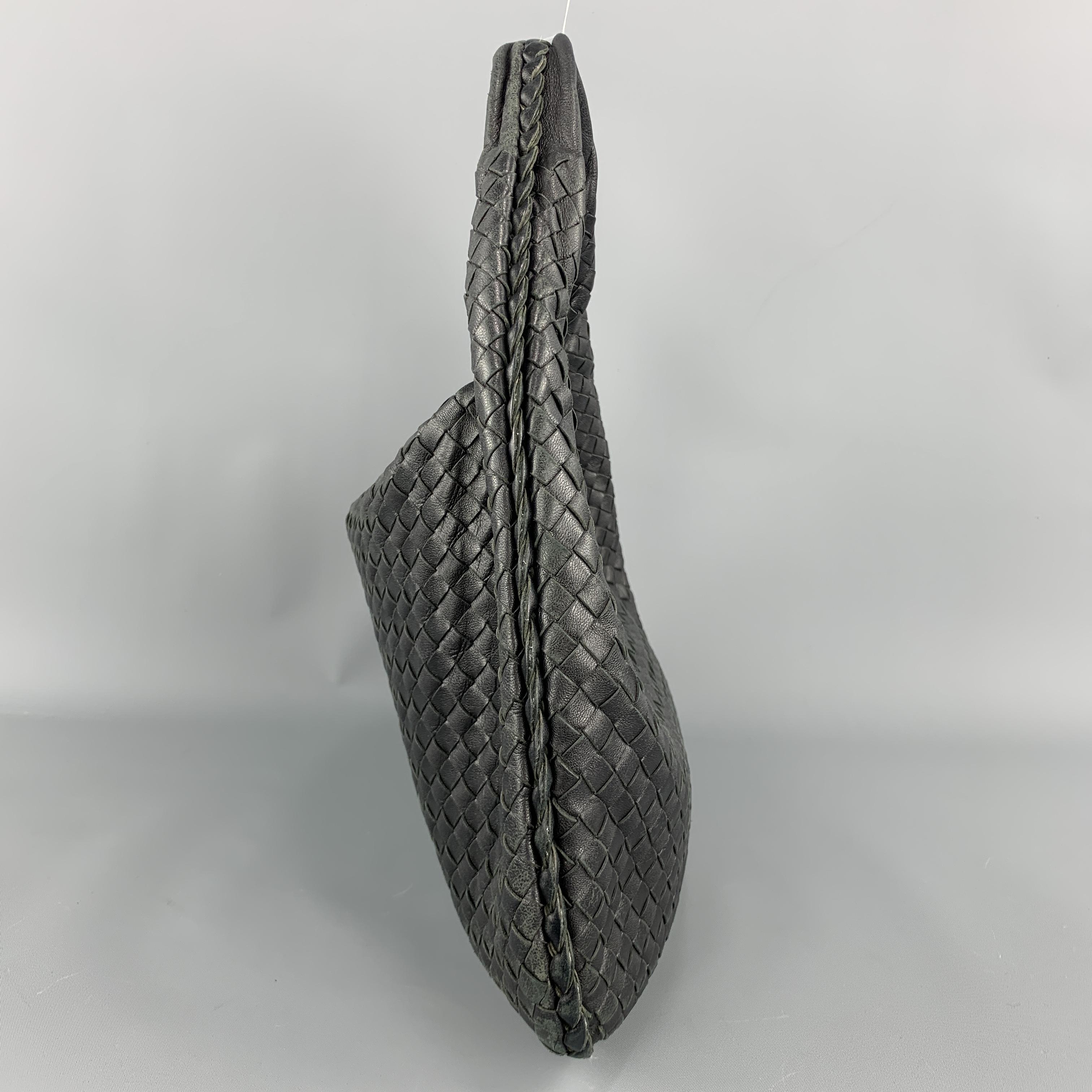 Women's BOTTEGA VENETA Black Intrecciato Woven Leather Hobo Shoulder Bag