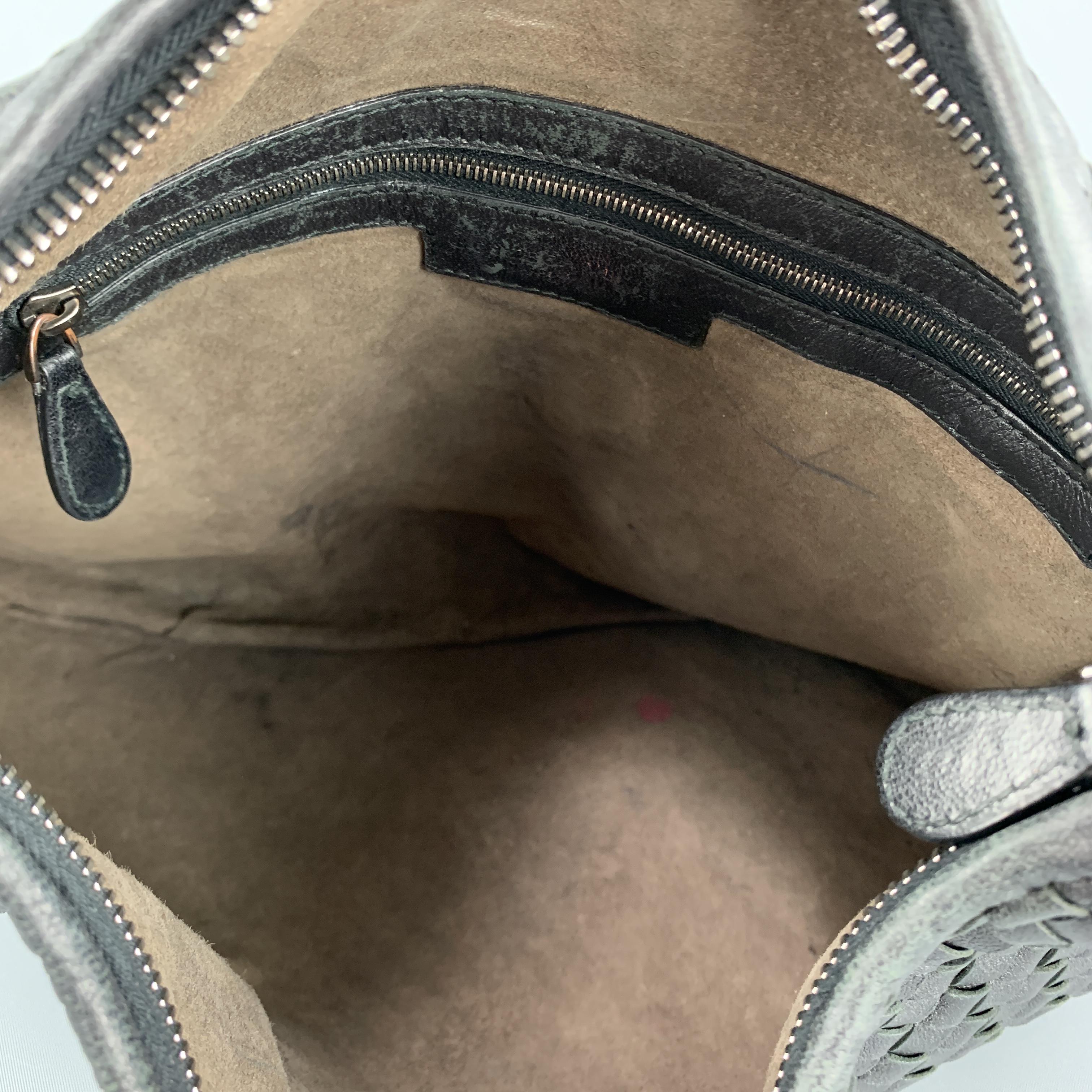 BOTTEGA VENETA Black Intrecciato Woven Leather Hobo Shoulder Bag 4