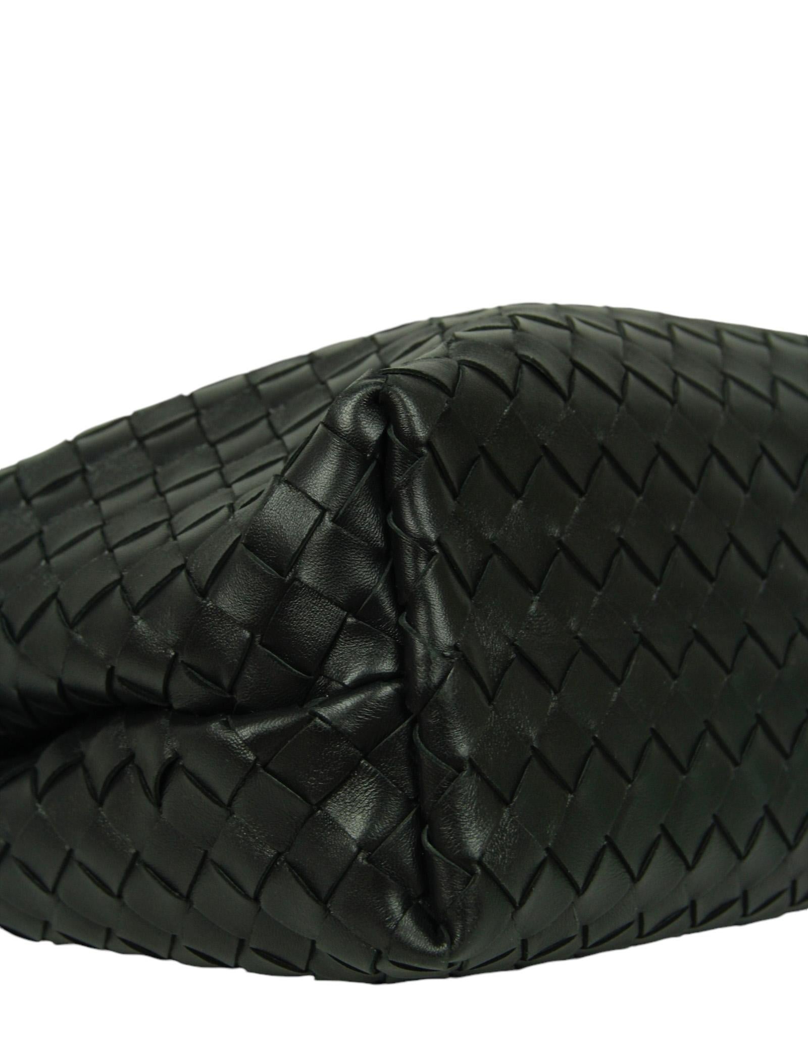 Women's Bottega Veneta Black Intrecciato Woven Leather Medium Andiamo Tote Bag