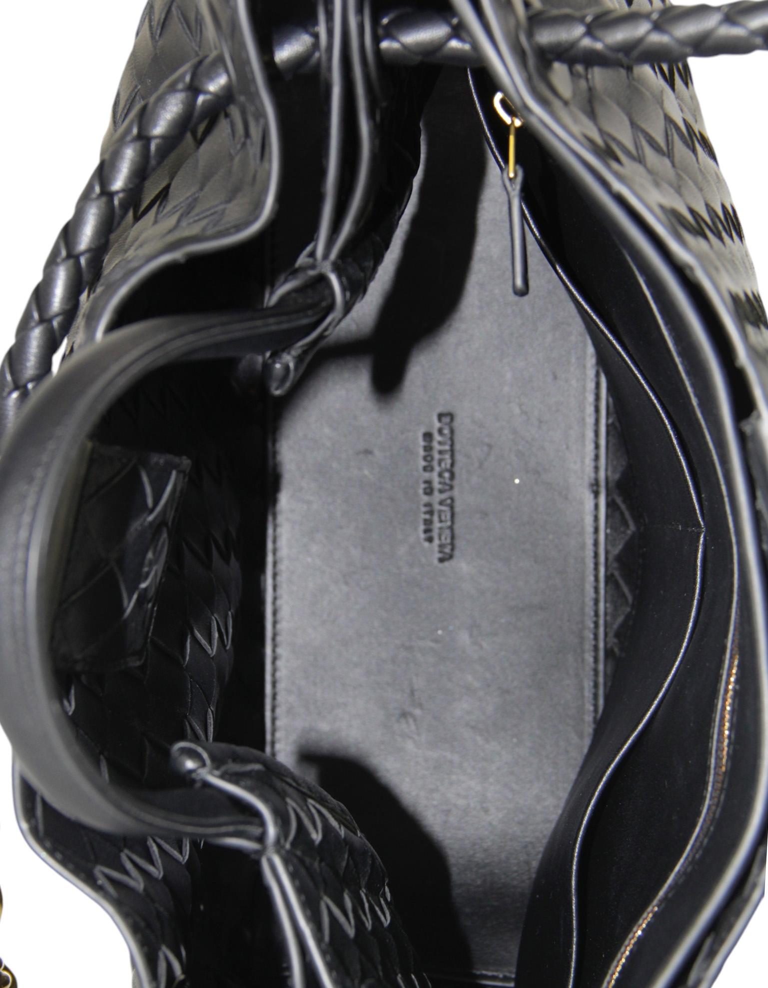 Bottega Veneta Black Intrecciato Woven Leather Medium Andiamo Tote Bag 2