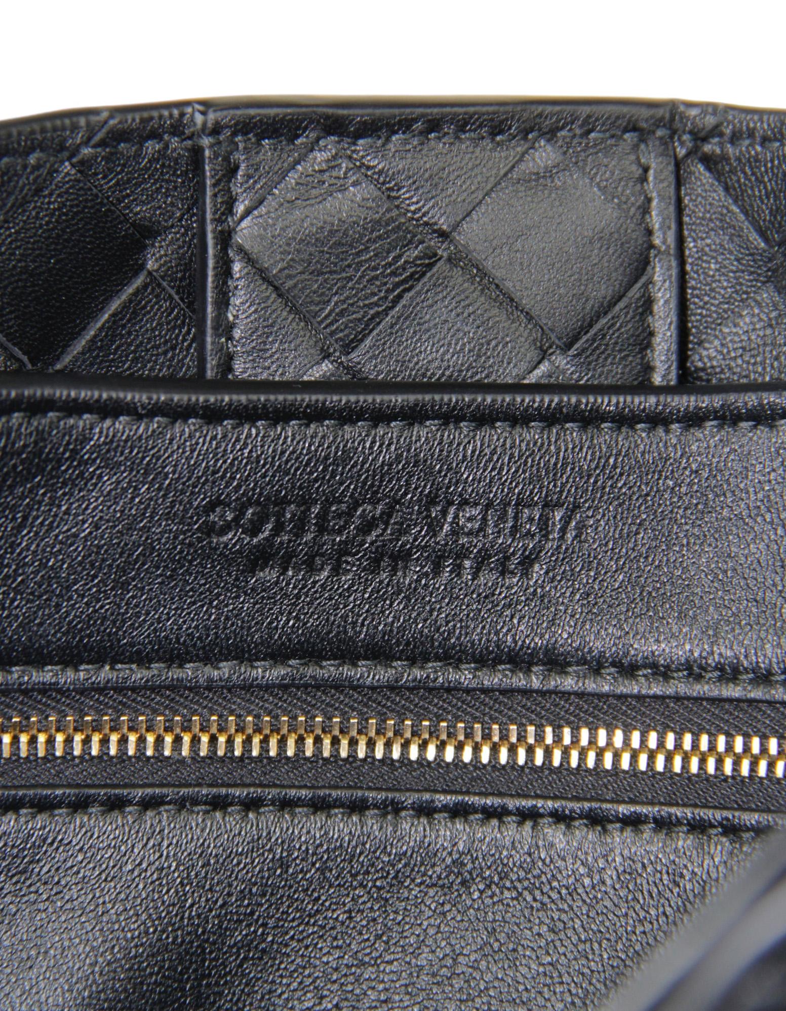 Bottega Veneta Black Intrecciato Woven Leather Medium Andiamo Tote Bag 3