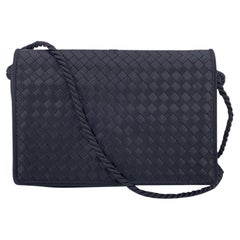 Mini borsa da sera Bottega Veneta in raso intrecciato nero