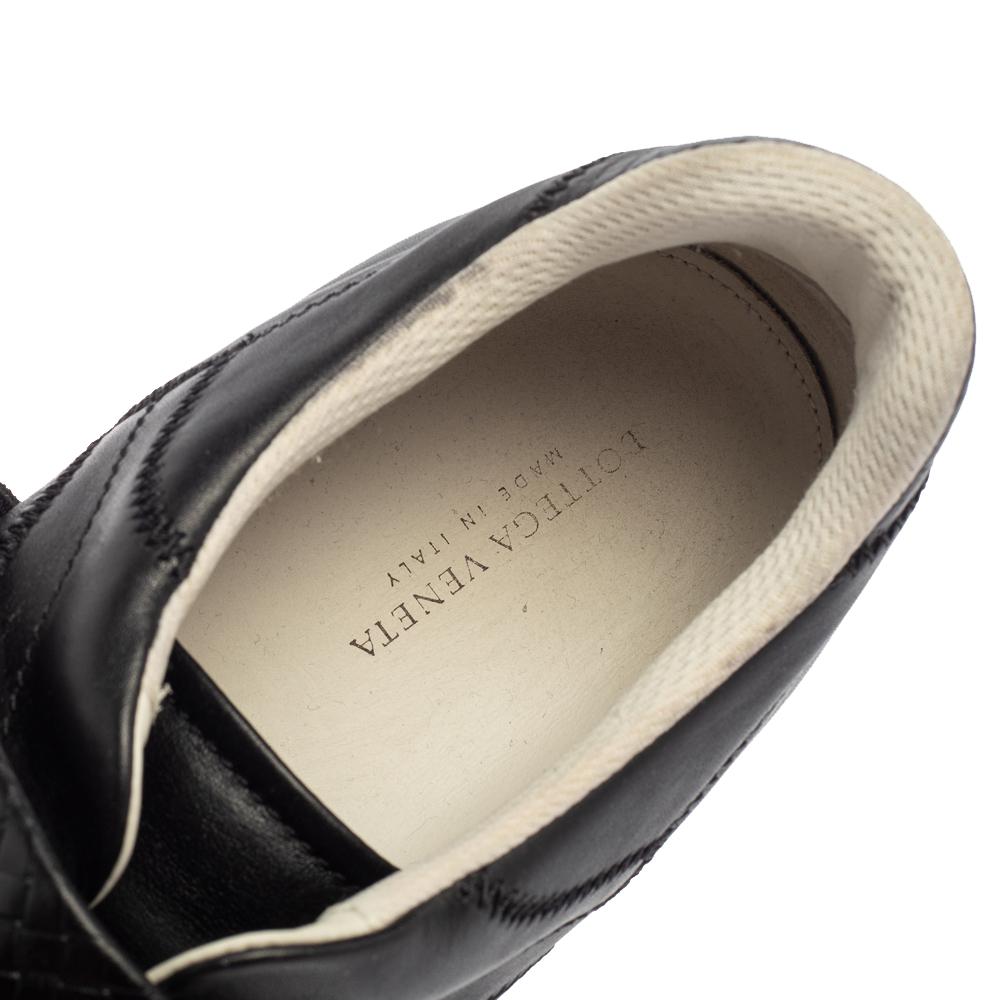 Bottega Veneta Black Intreciatto Leather Low Top Sneakers Size 43 2